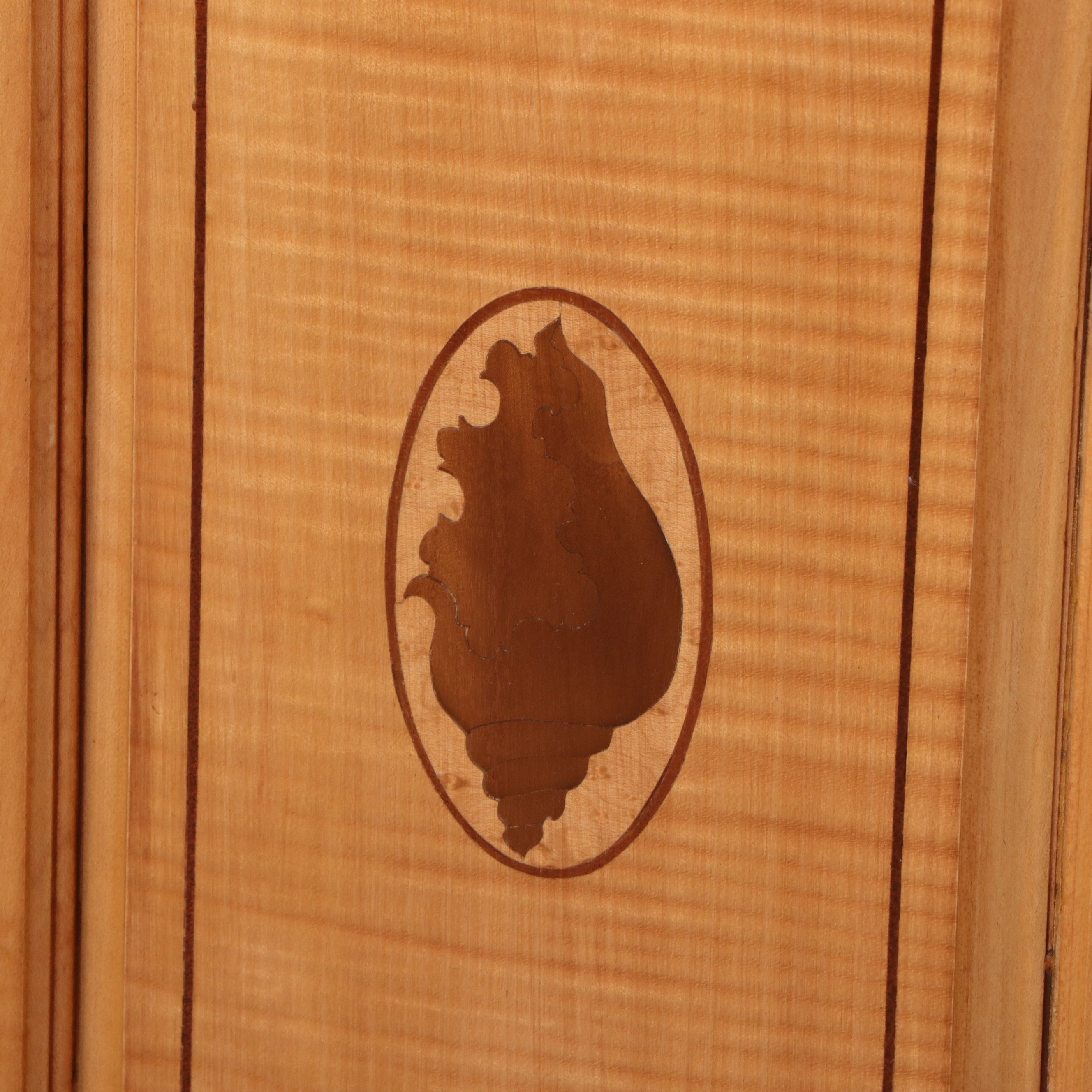 Federal Style Tiger Maple Wall-Mounted Cabinet, Late 20th/21st Century