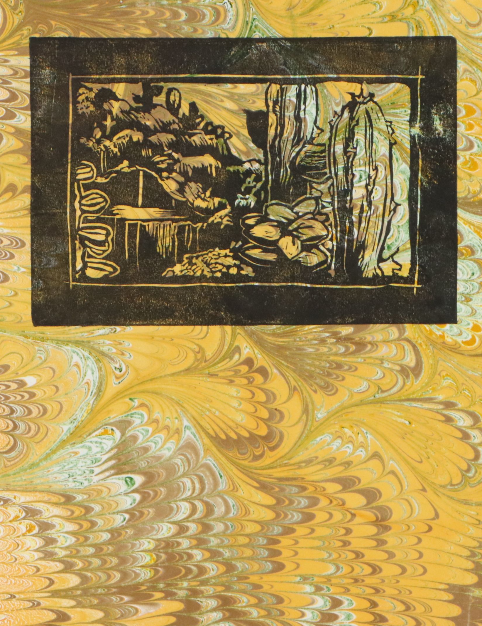 C. F. Dunn Linocut "Hideaway Honey," 2016