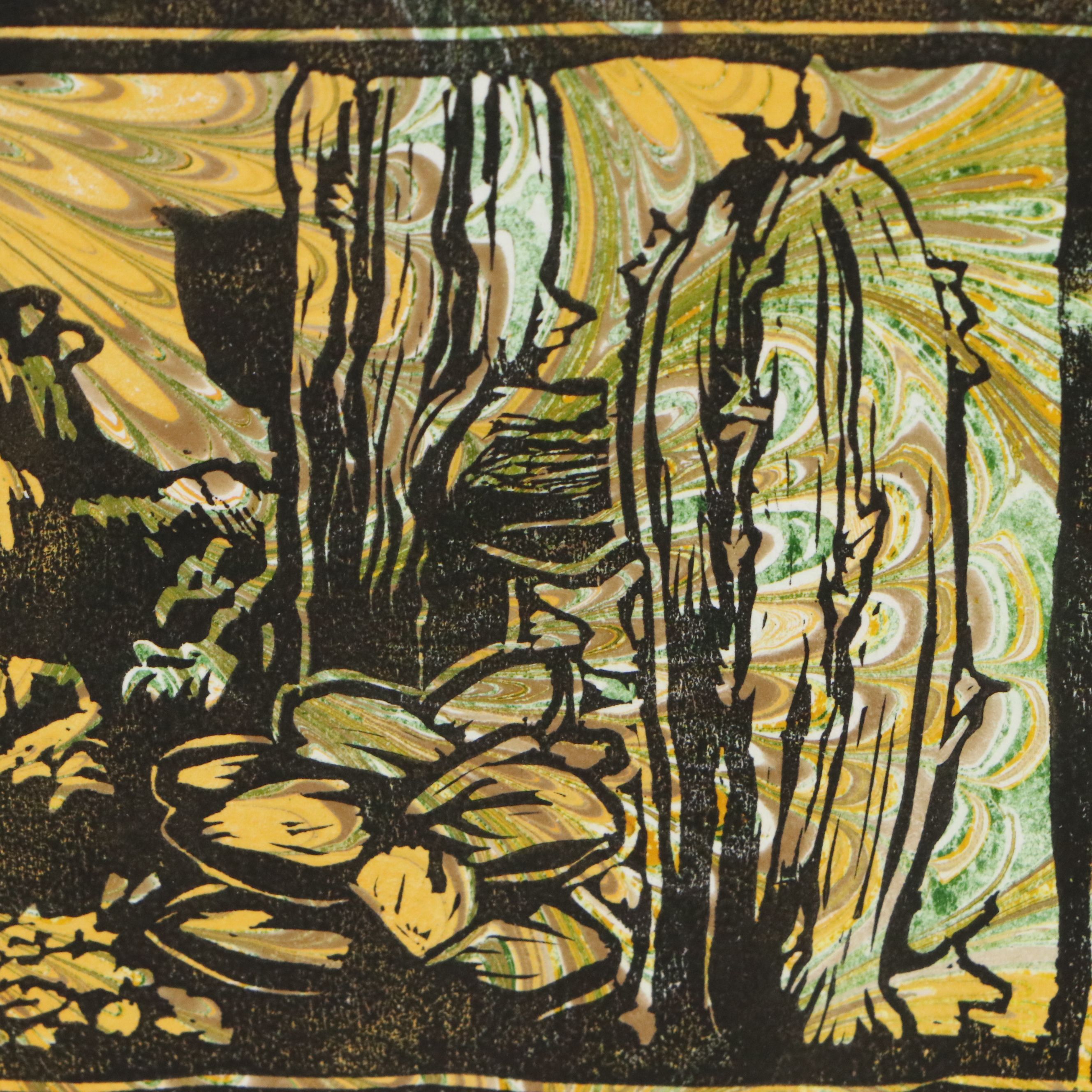 C. F. Dunn Linocut "Hideaway Honey," 2016