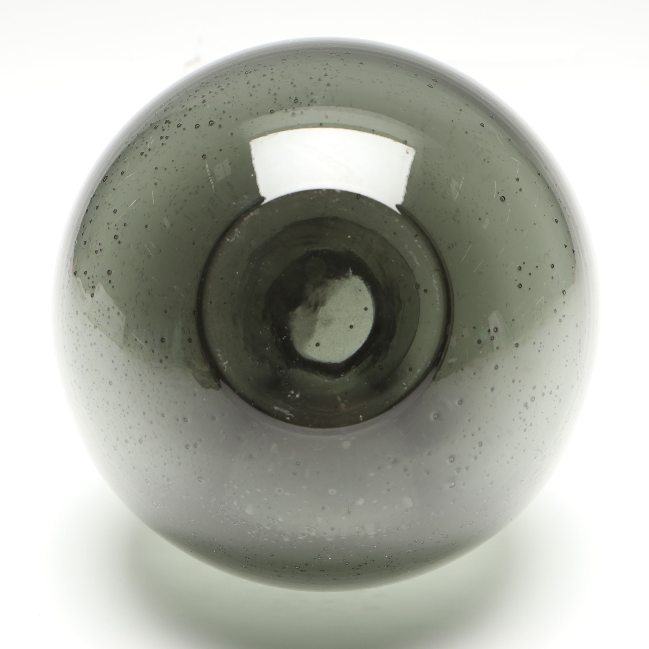 Mid Century Modern Style Smoke Color Seed Glass Bottle Vase