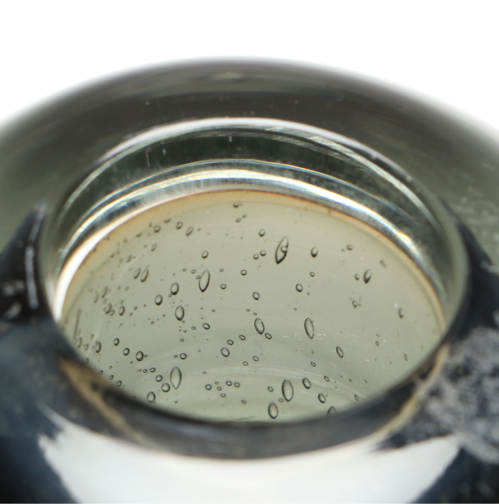 Mid Century Modern Style Smoke Color Seed Glass Bottle Vase