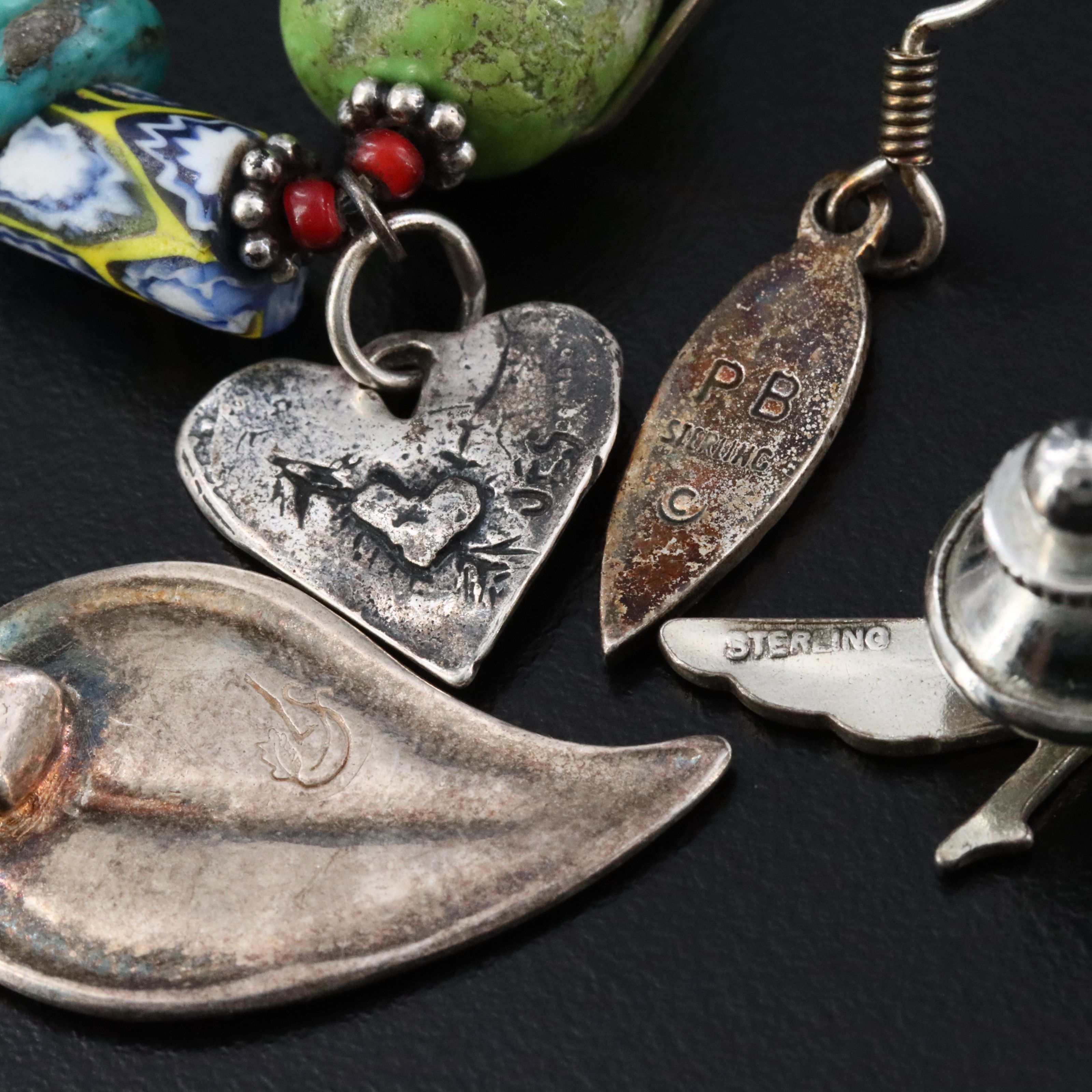 Sterling Jewelry Collection Featuring Gaspeite, Serpentine and Turquoise