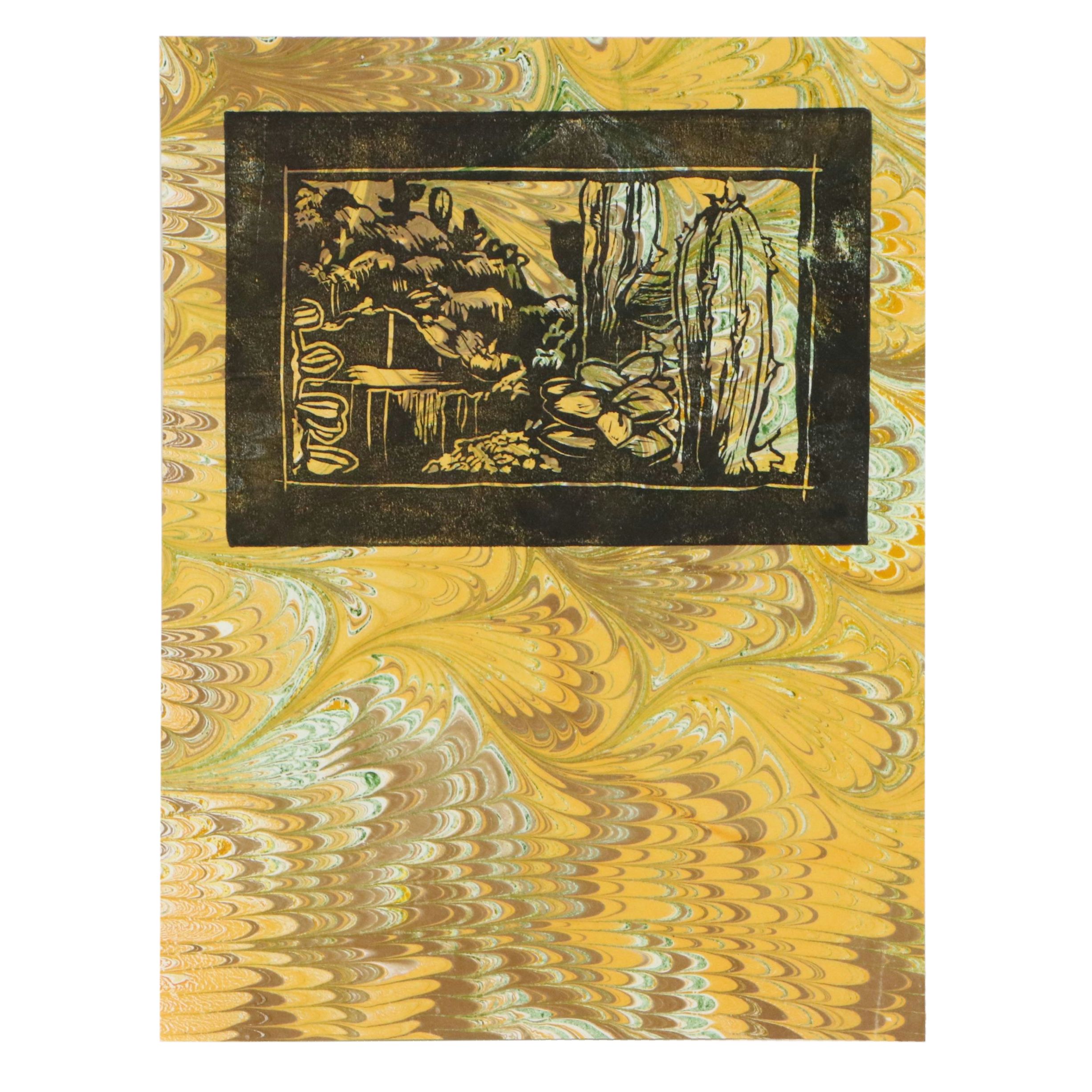 C. F. Dunn Linocut "Hideaway Honey," 2016