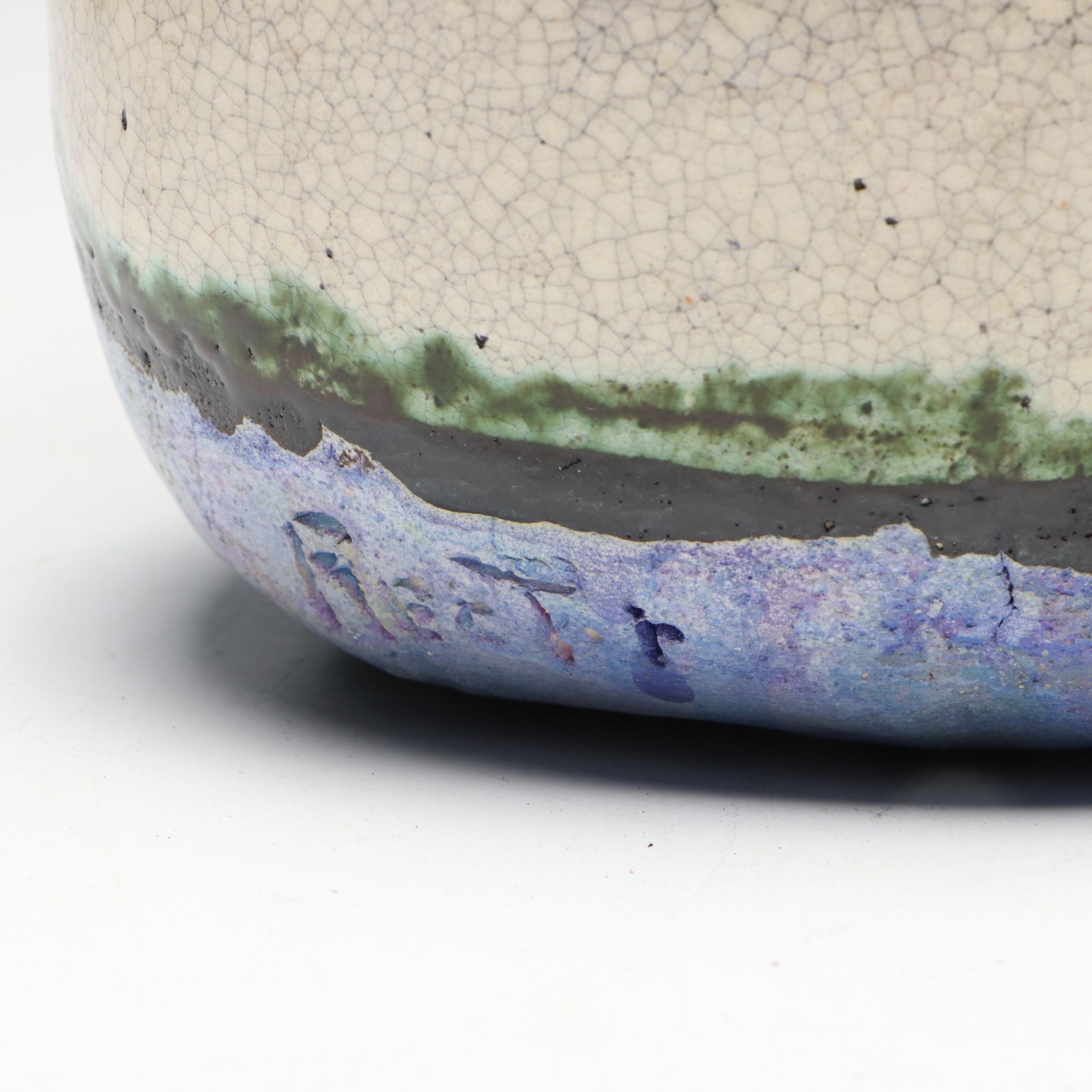 Aletha Rector Art Pottery Polychrome Bird Sculpture with Beads