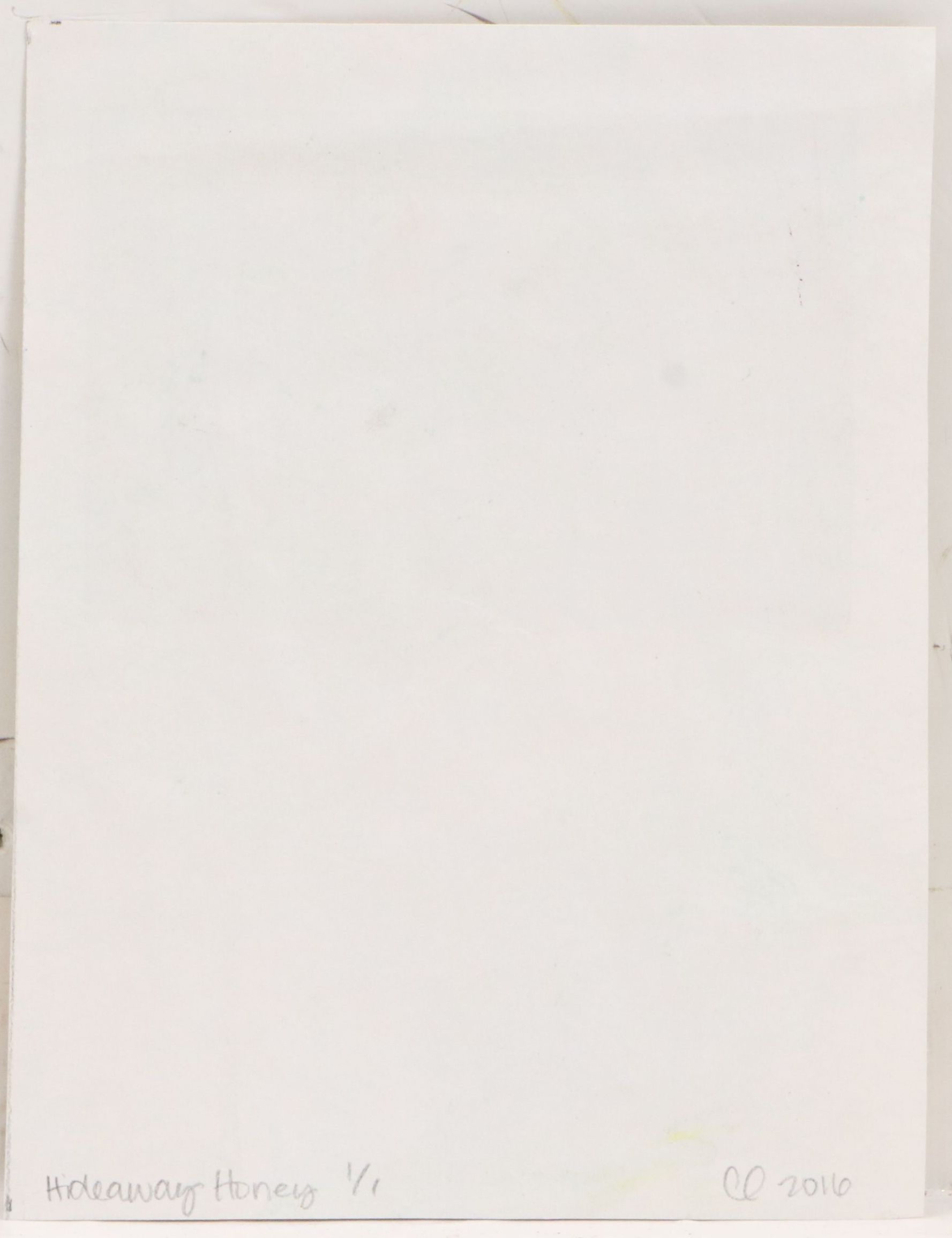 C. F. Dunn Linocut "Hideaway Honey," 2016