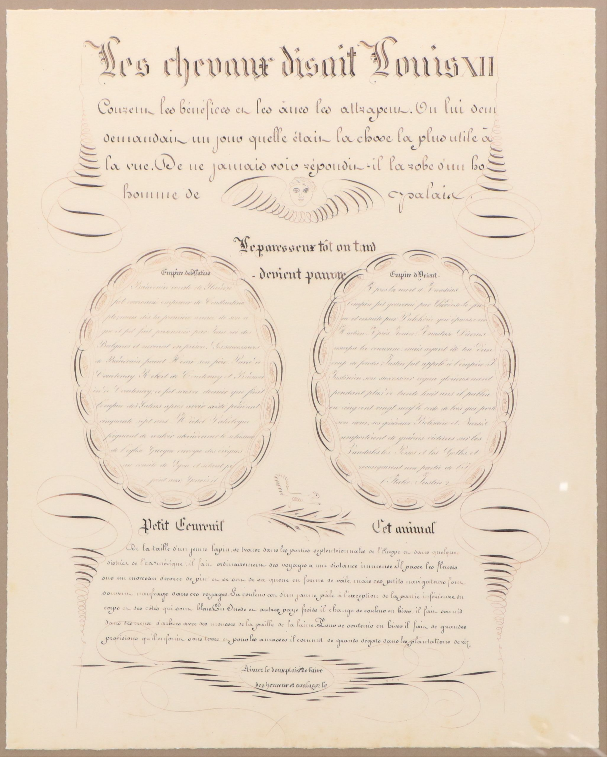 Digital Prints of 18th Century French Calligraphy, Late 20th Century