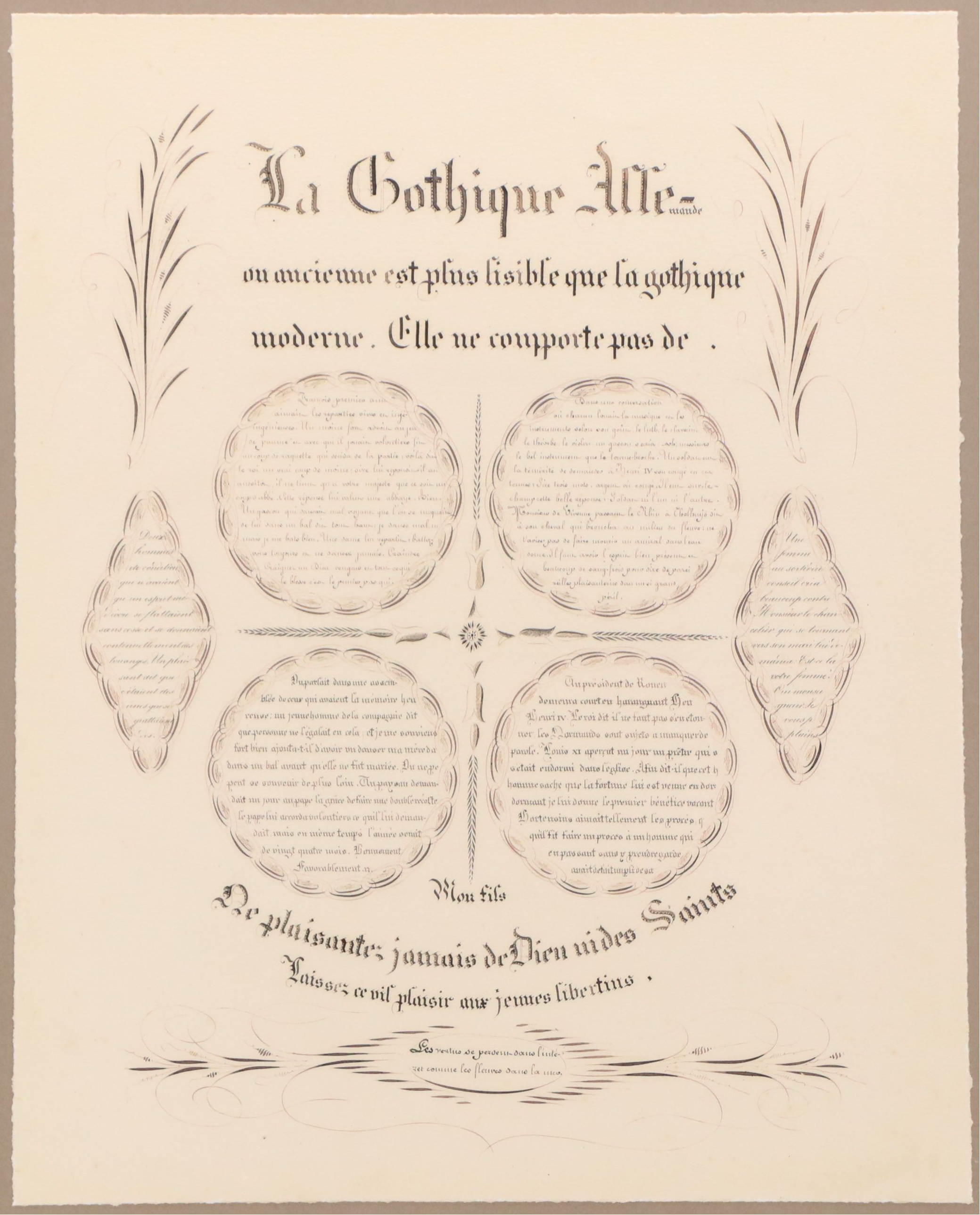 Digital Prints of 18th Century French Calligraphy, Late 20th Century