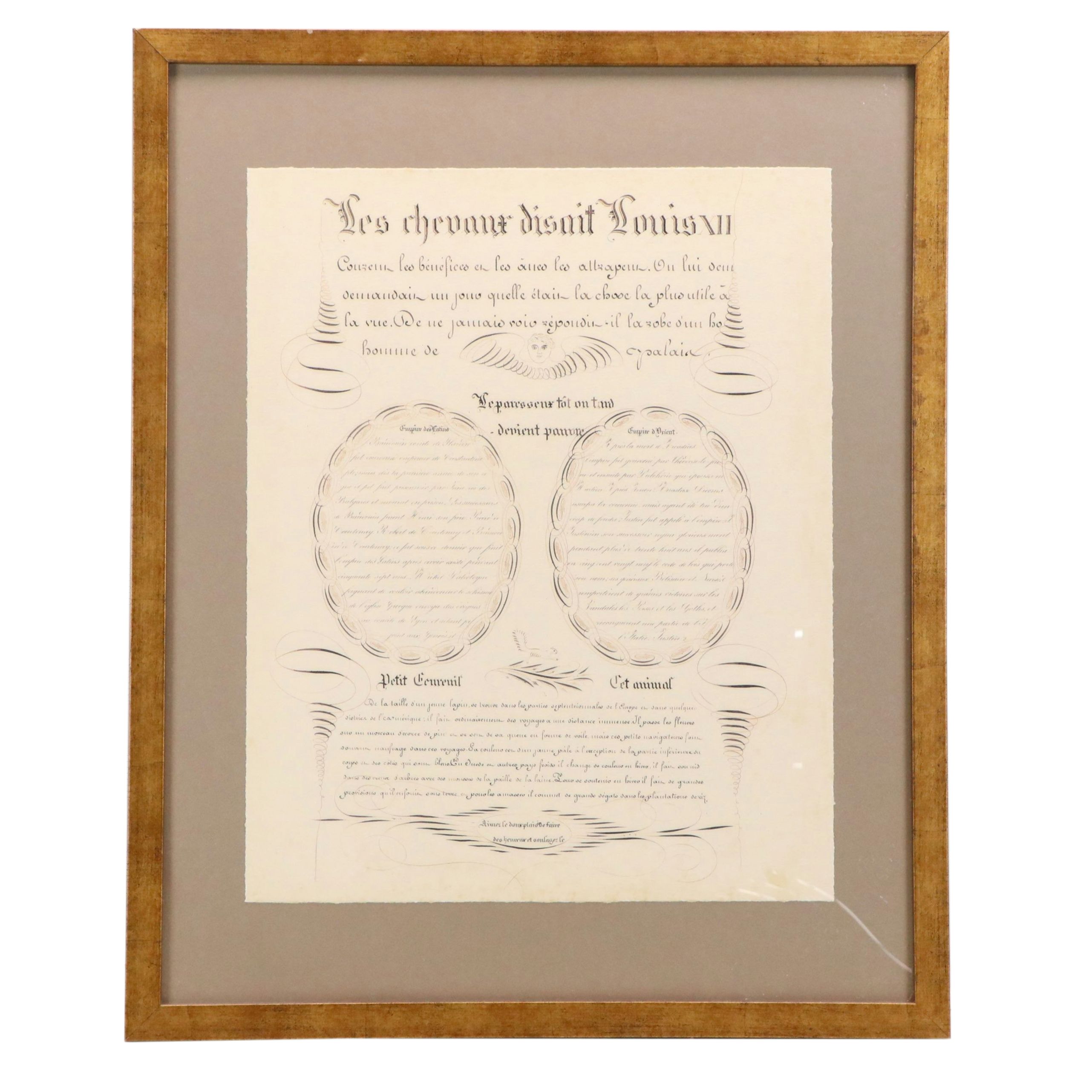 Digital Prints of 18th Century French Calligraphy, Late 20th Century