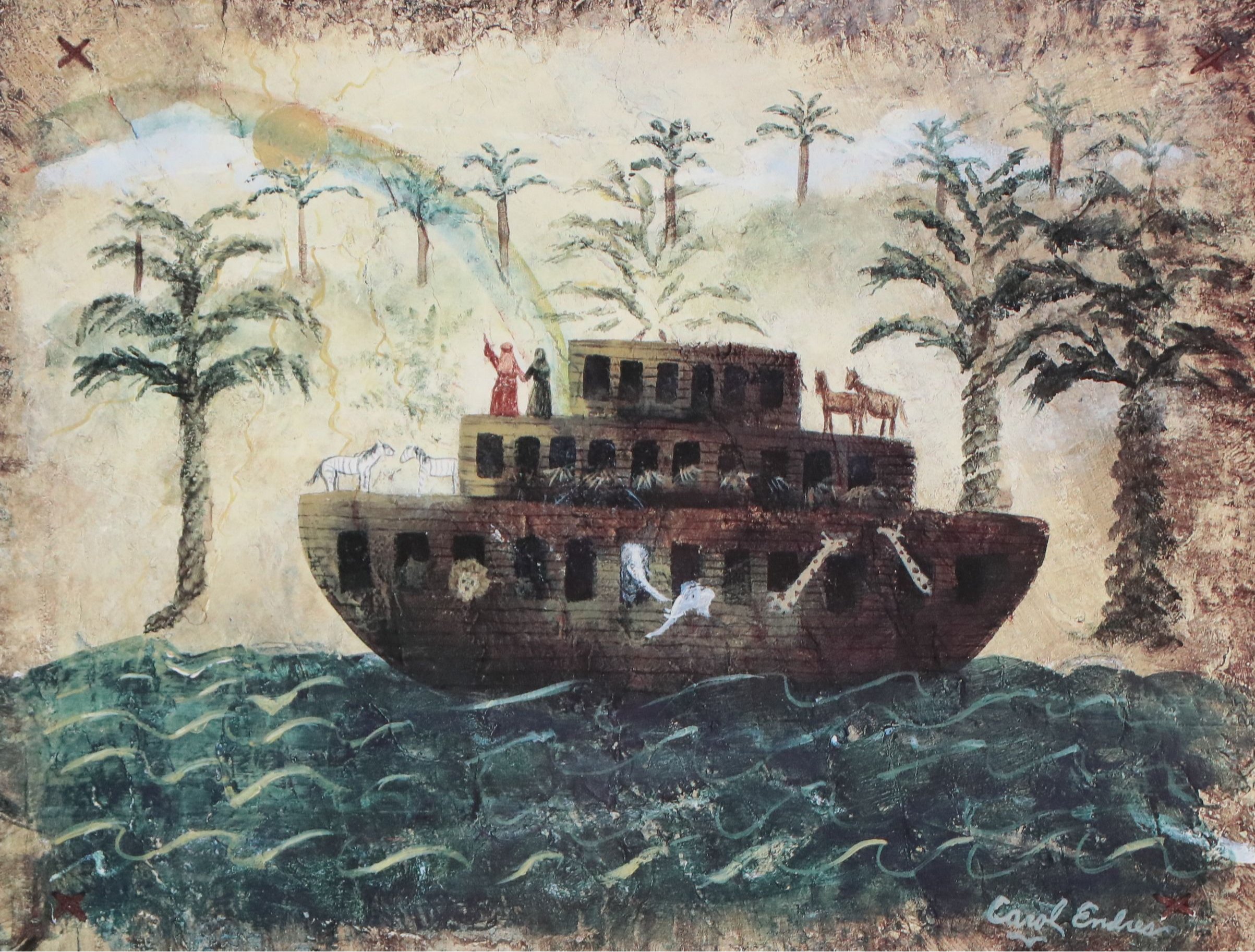 Carol Endres Offset Lithograph "Noah," Late 20th Century