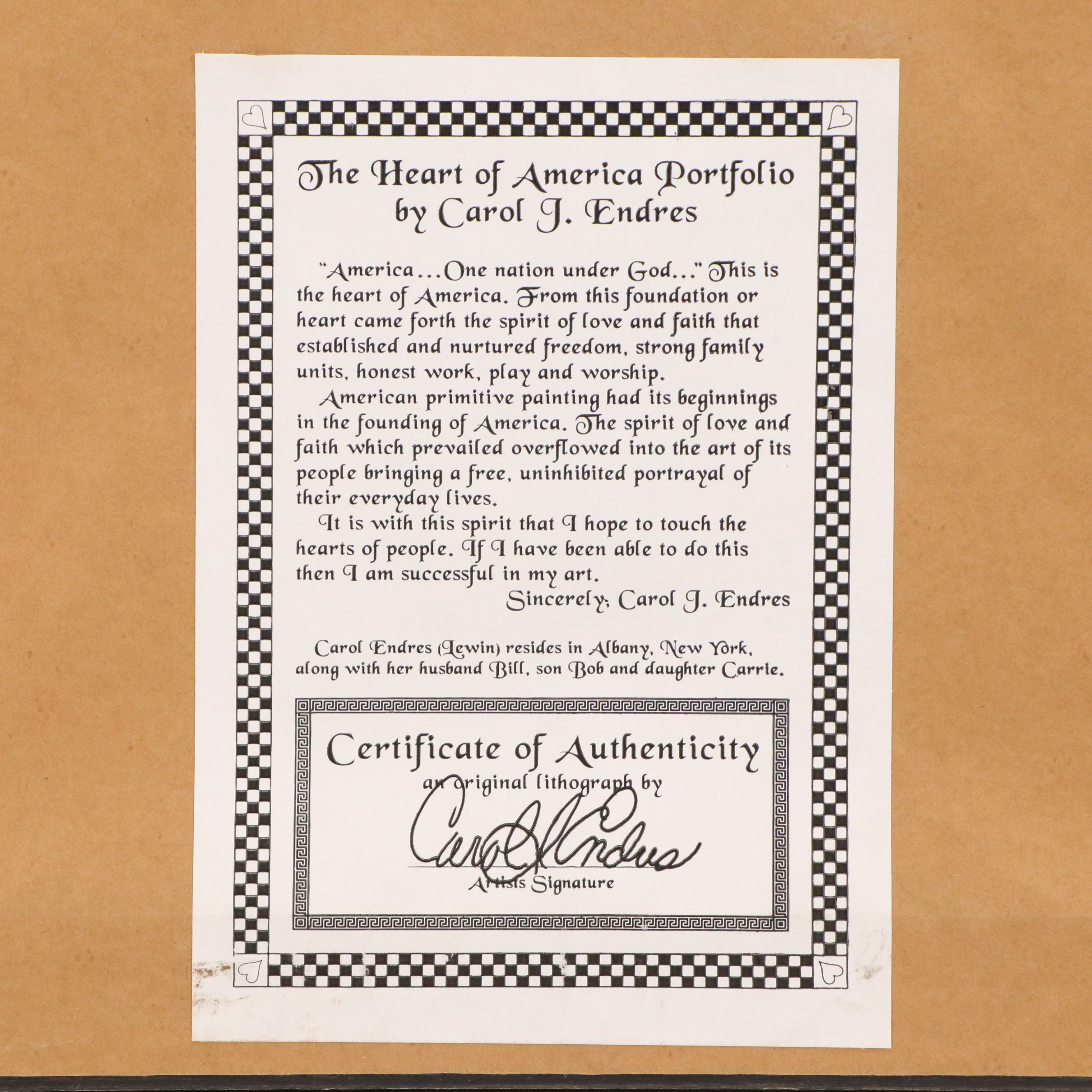 Carol Endres Offset Lithograph "Noah," Late 20th Century