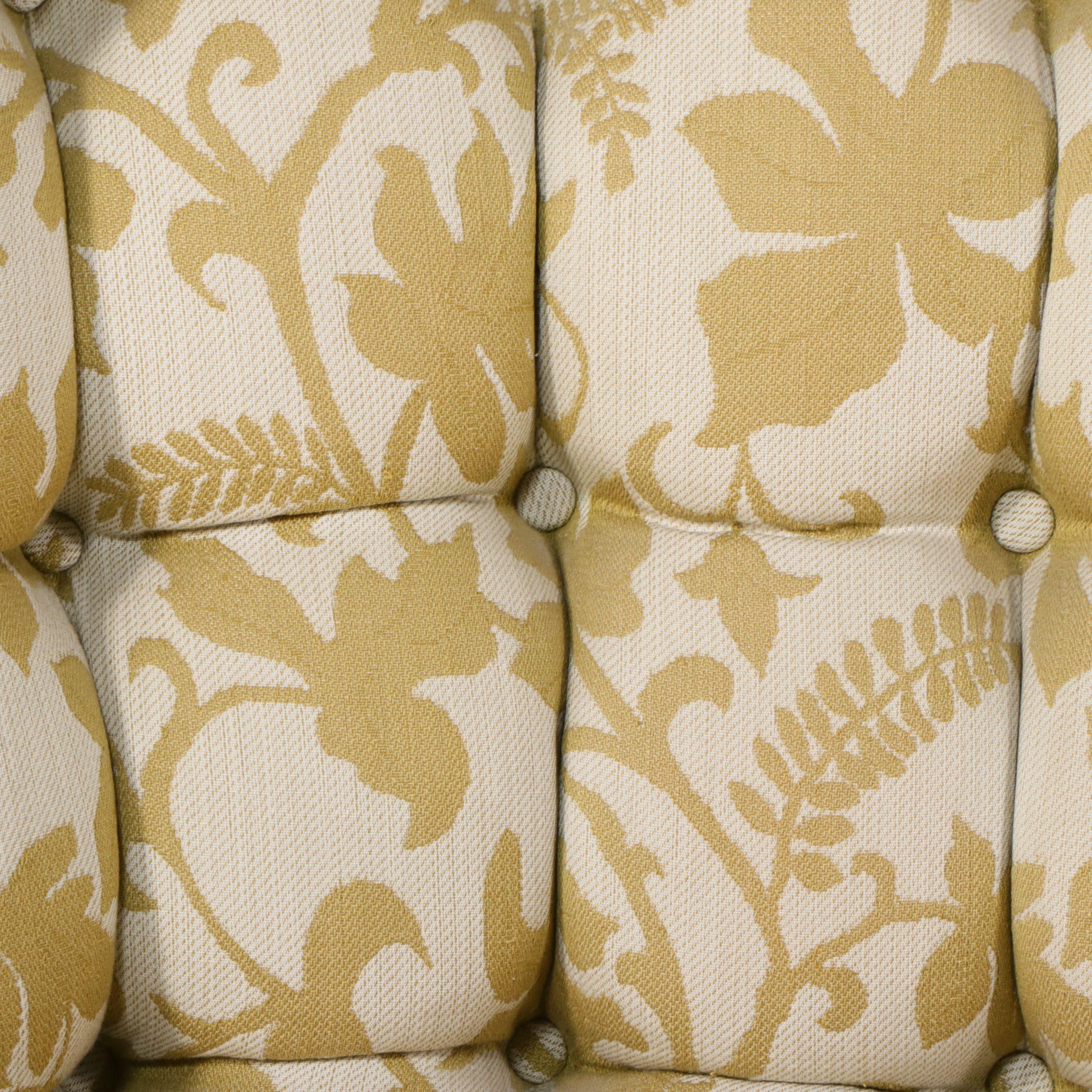 Pair of Hollywood Regency Style Tufted Upholstered Slipper Chairs