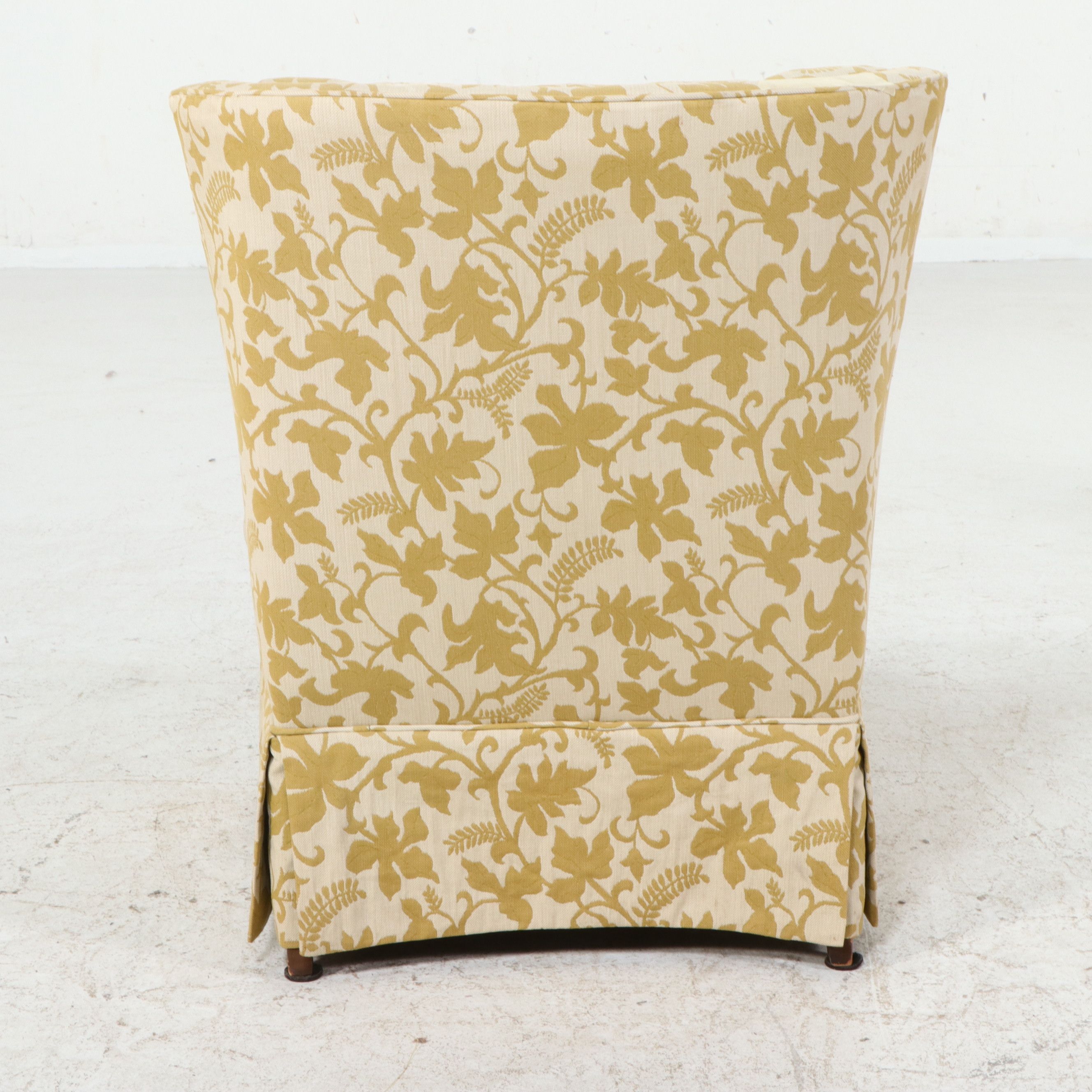 Pair of Hollywood Regency Style Tufted Upholstered Slipper Chairs