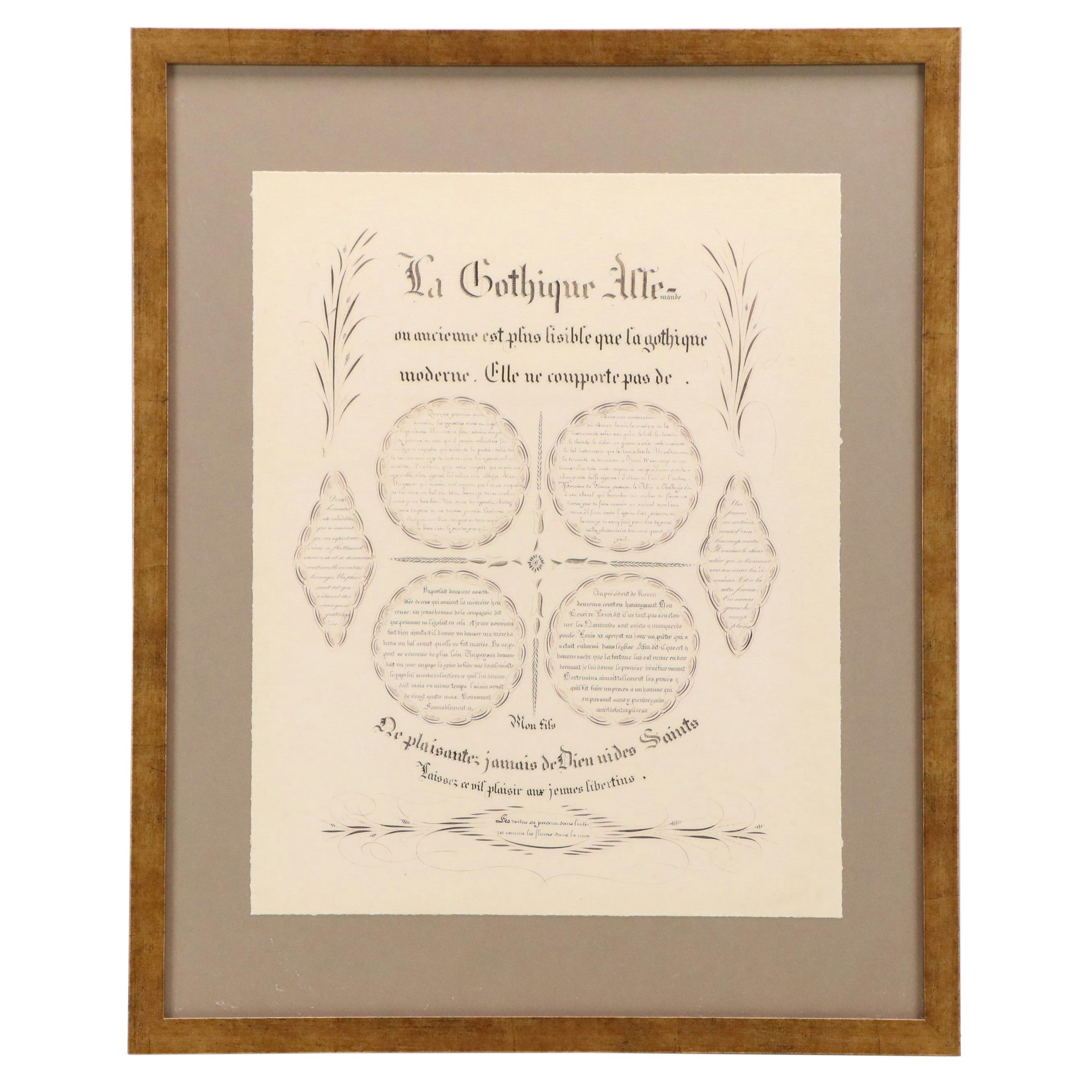Digital Prints of 18th Century French Calligraphy, Late 20th Century
