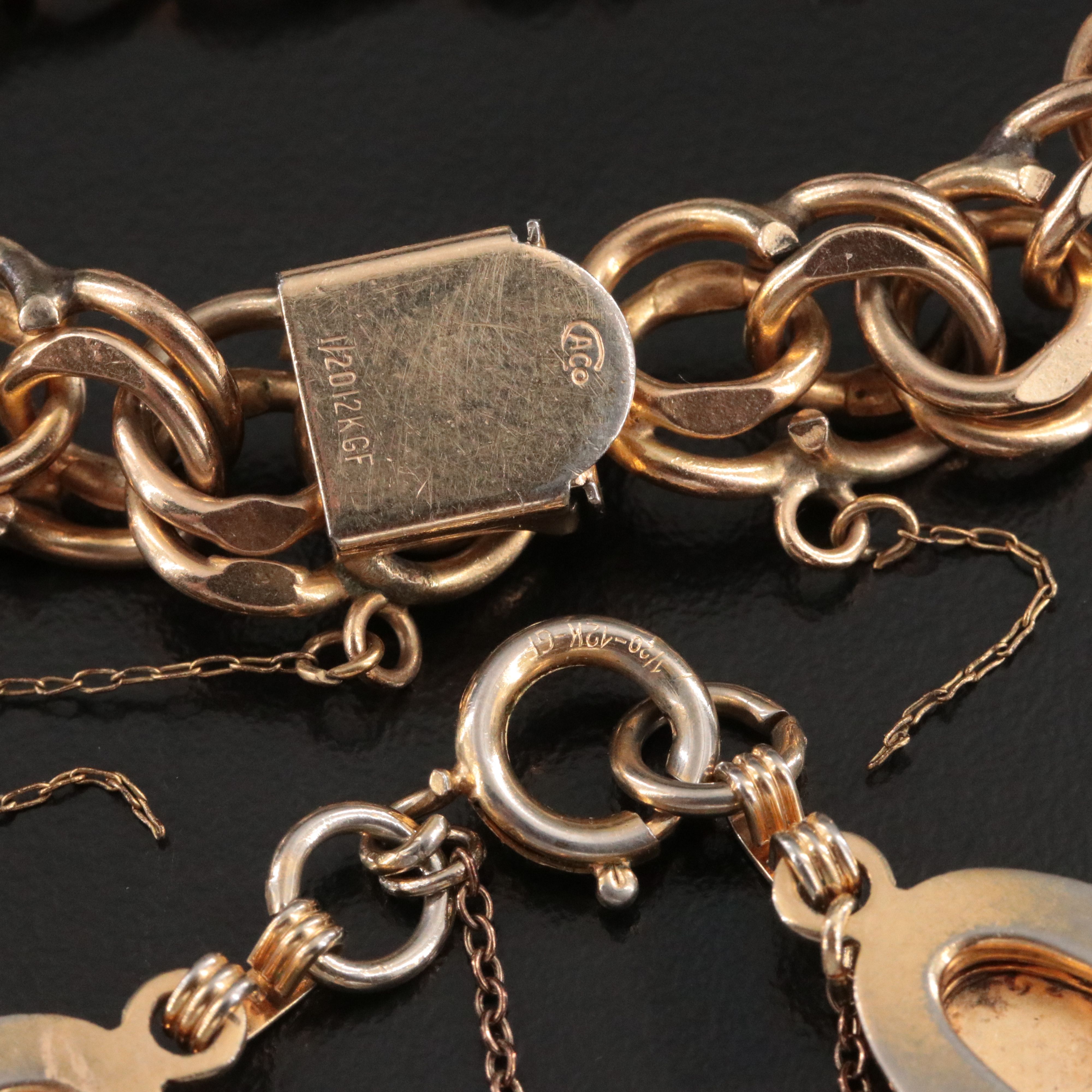 Gold-Filled Oval Link and Garibaldi Chain Bracelets