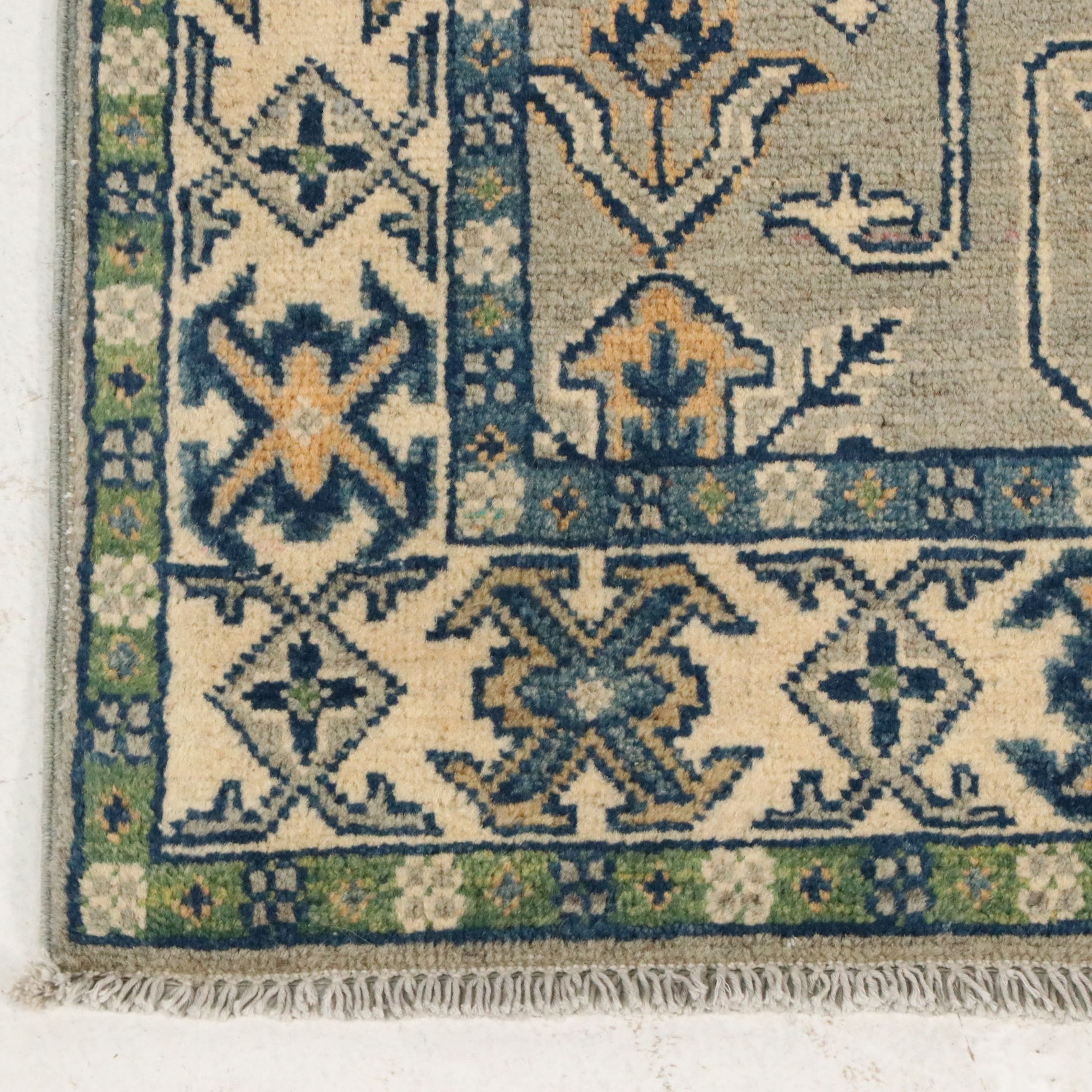 3'2 x 4'11 Hand-Knotted Afghan Kazak Accent Rug