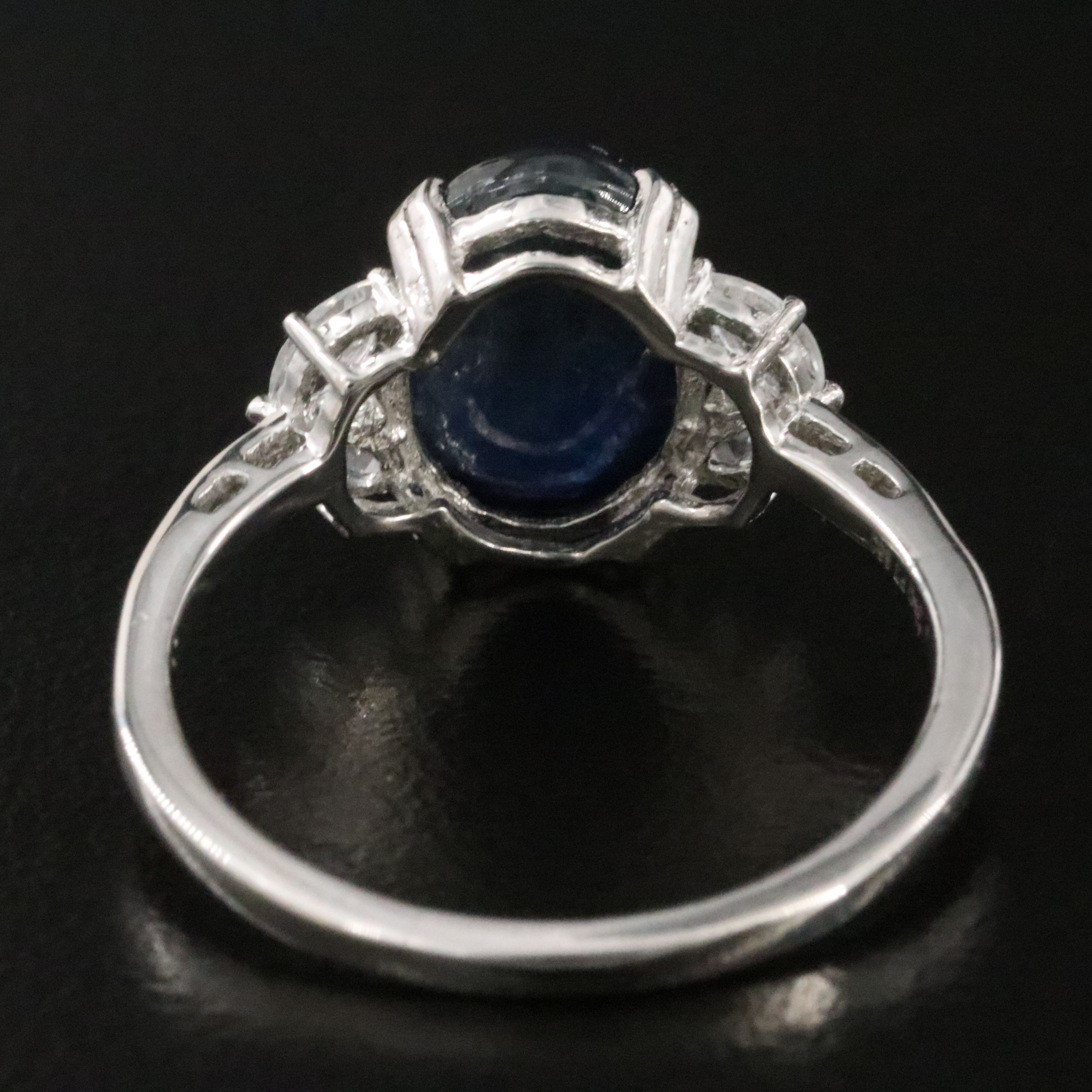 Platinum 4.67 CT Sapphire and White Sapphire Ring