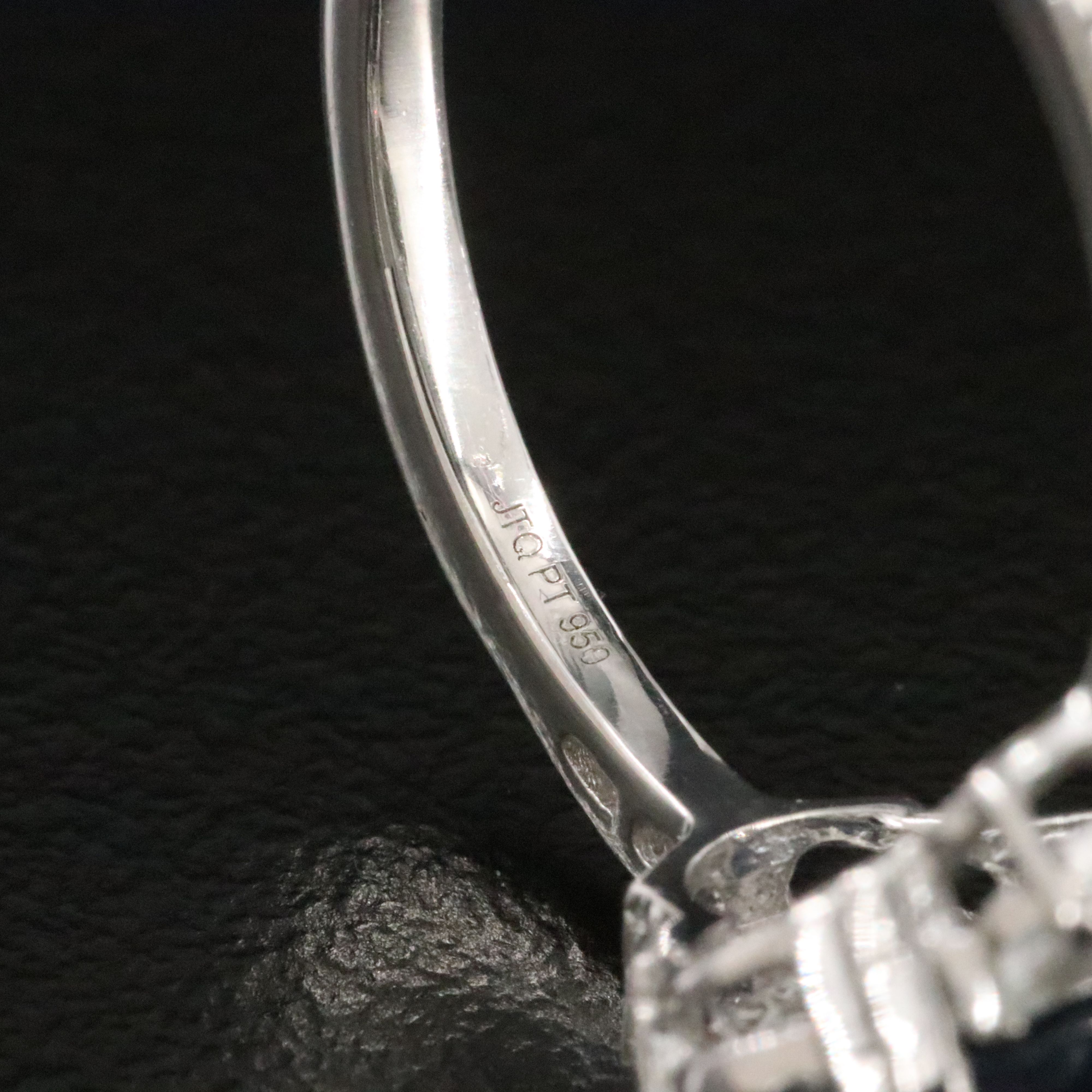 Platinum 4.67 CT Sapphire and White Sapphire Ring