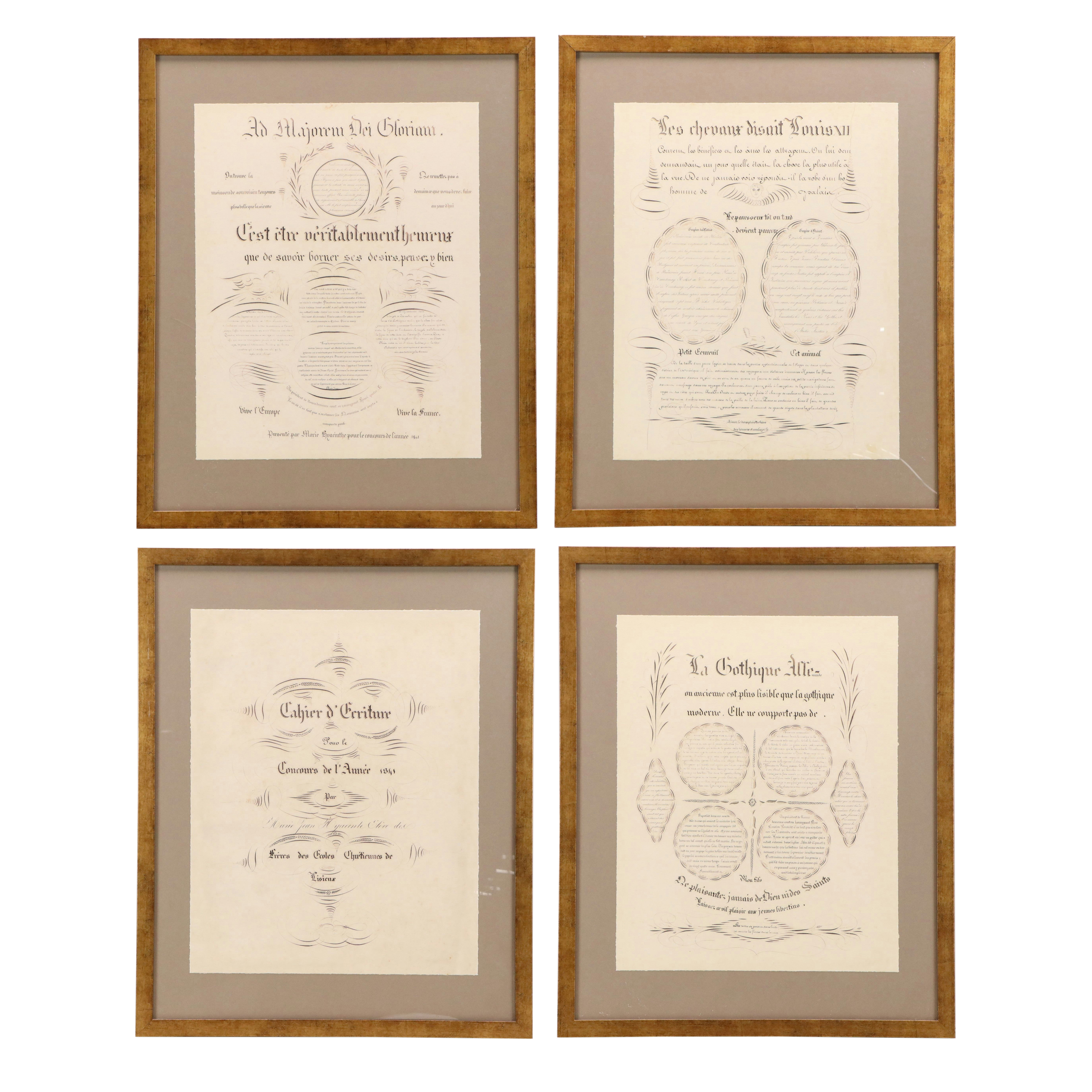 Digital Prints of 18th Century French Calligraphy, Late 20th Century