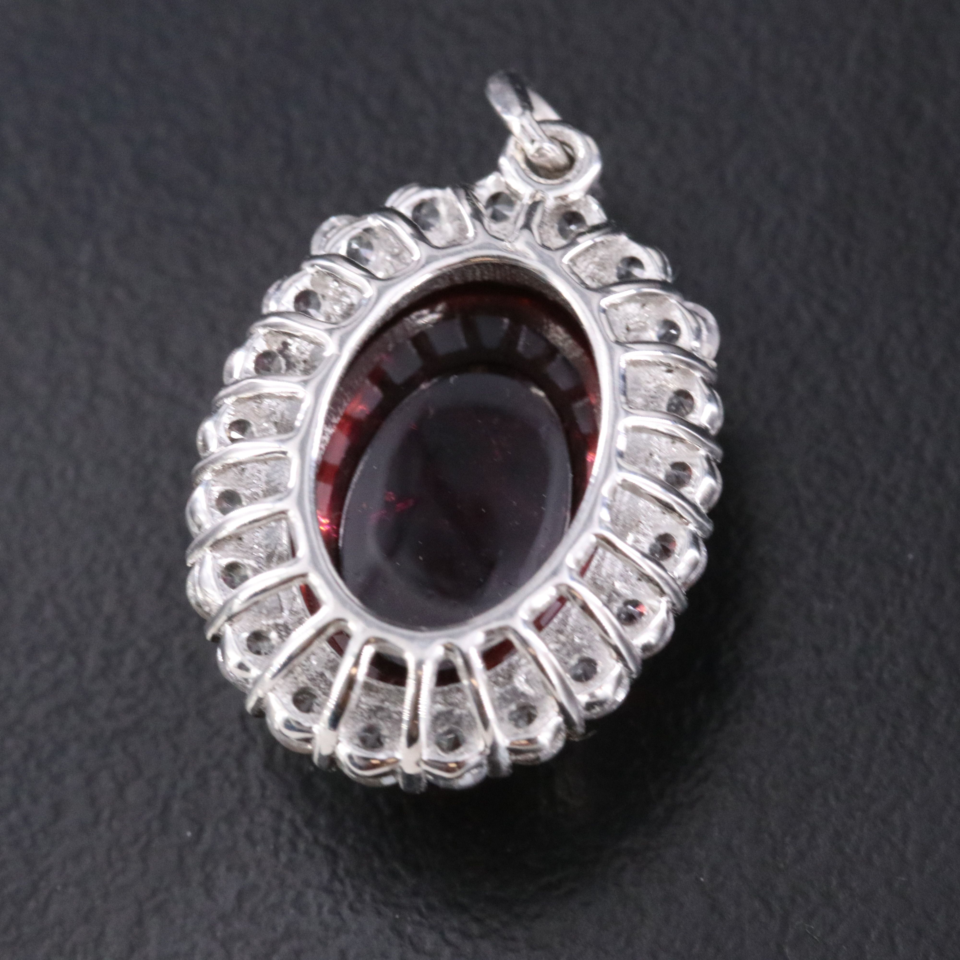 Platinum 6.62 CT Pink Tourmaline and White Sapphire Halo Pendant