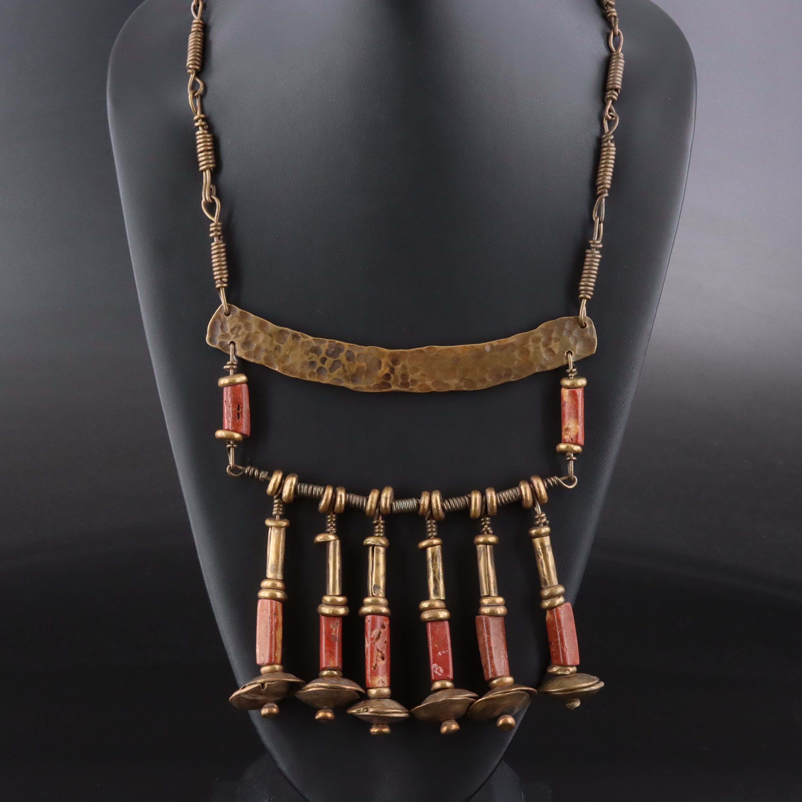 Brass and Serpentine Necklace