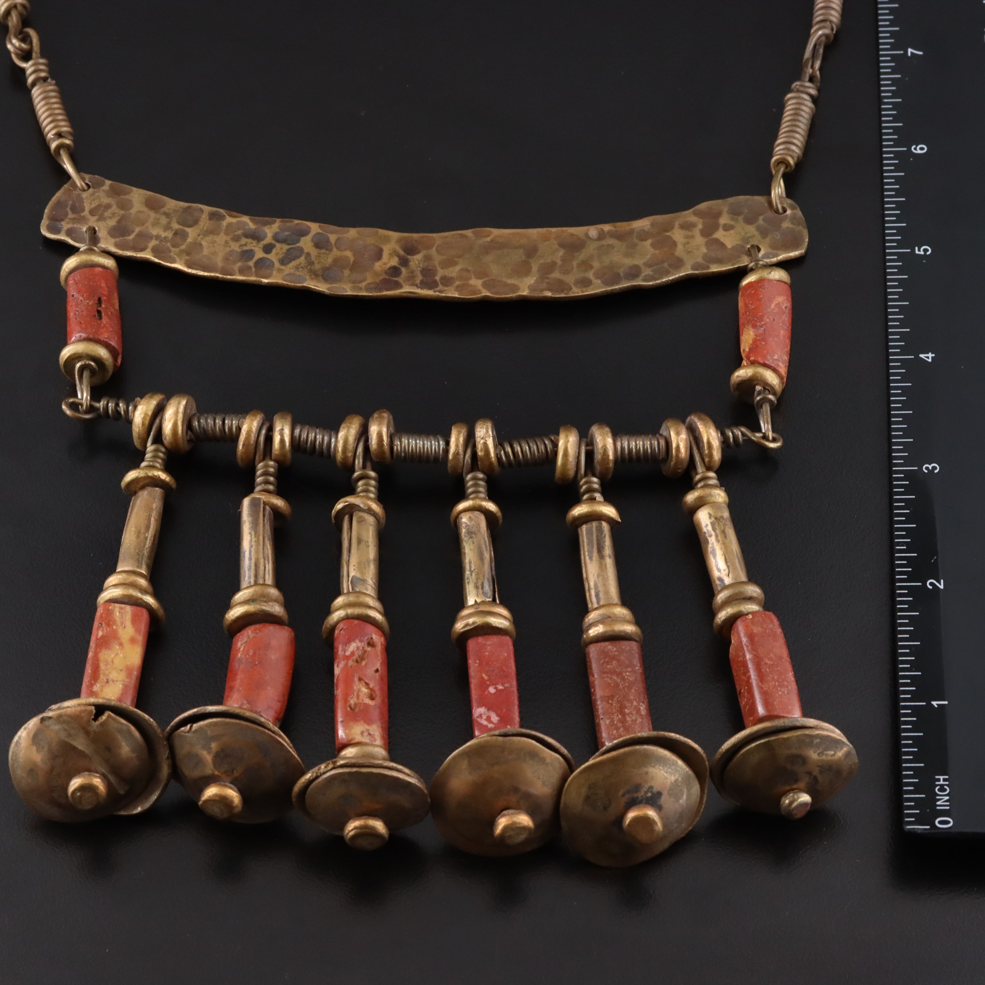 Brass and Serpentine Necklace