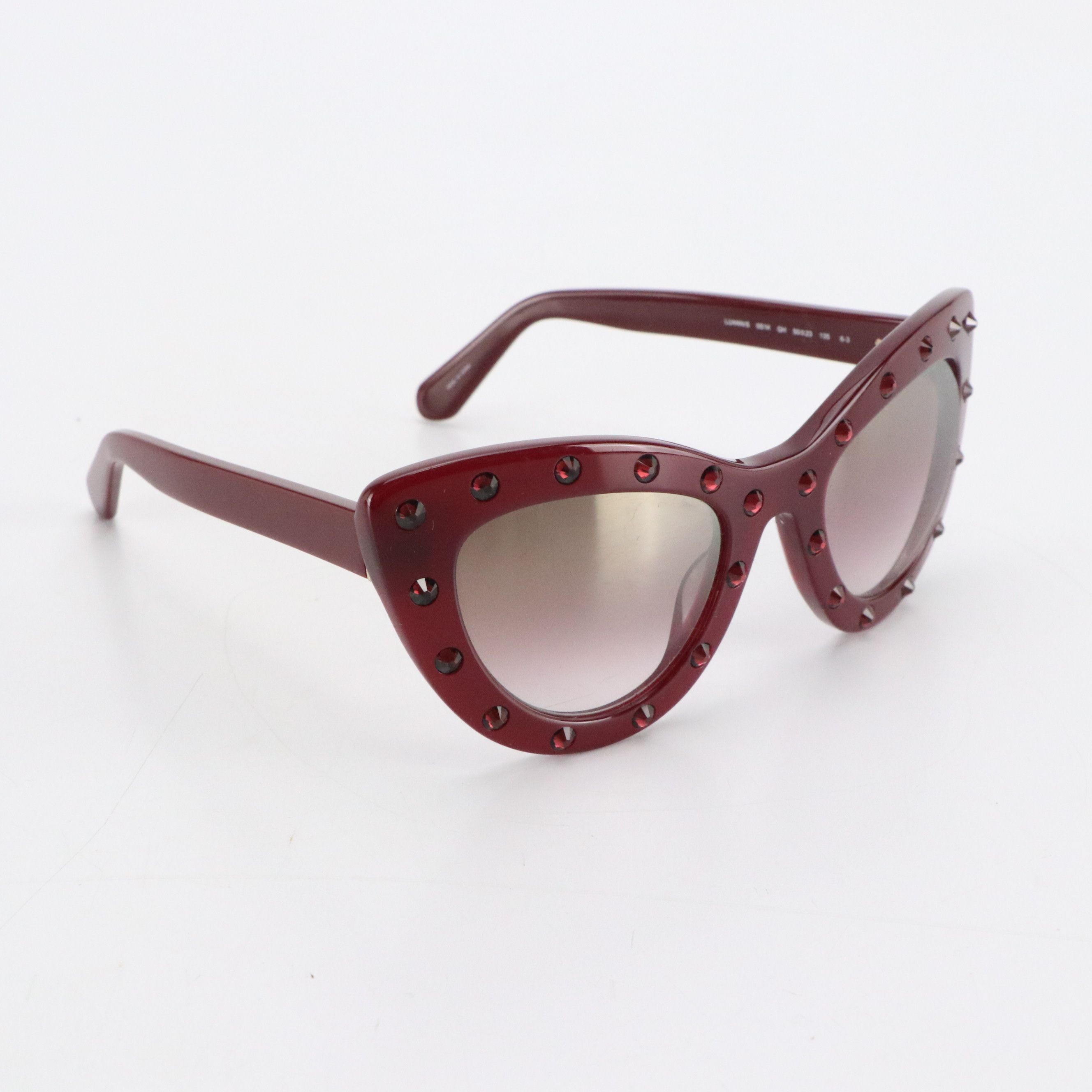Kate Spade Luann/S 0S1K QH Burgundy Rhinestone Cat Eye Sunglasses