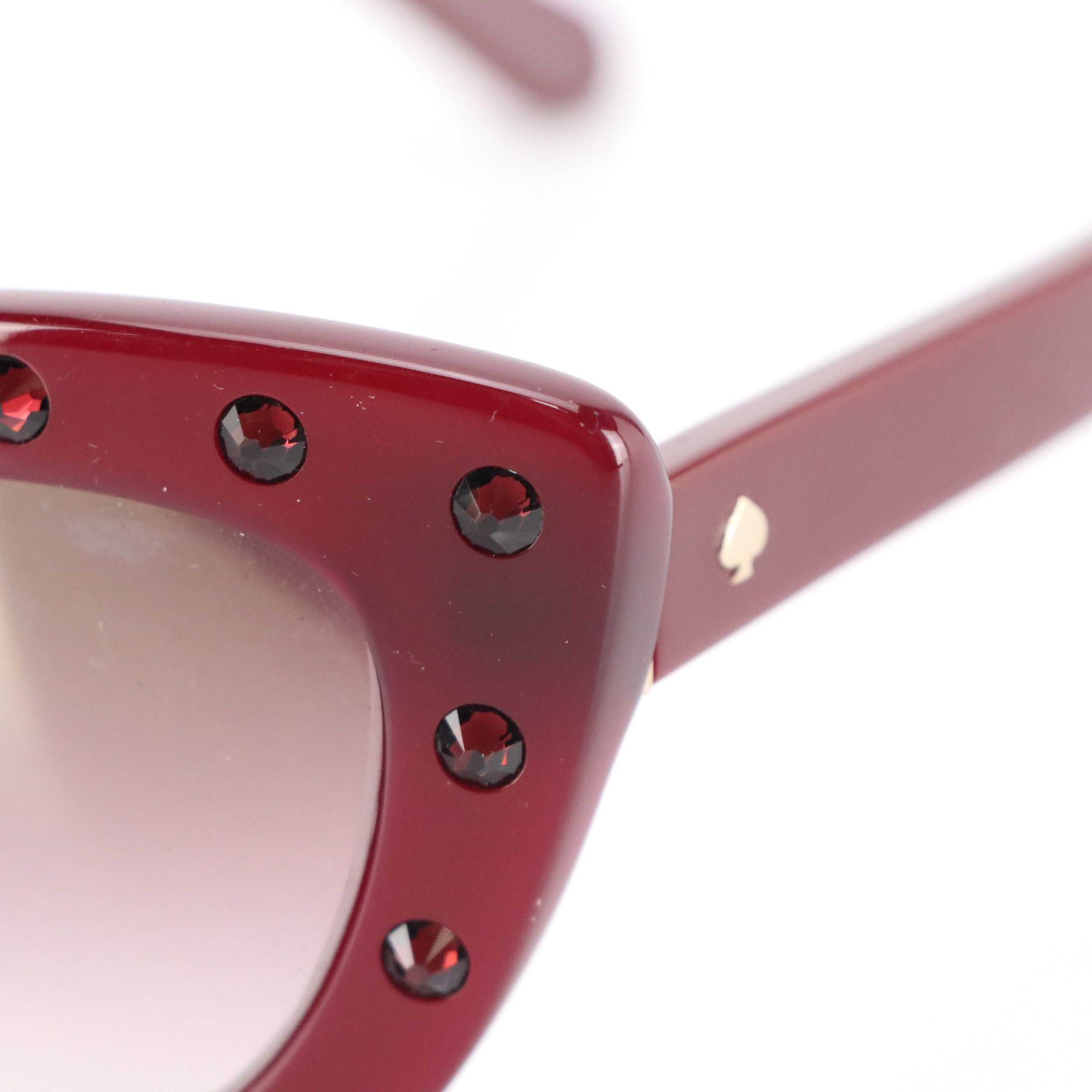 Kate Spade Luann/S 0S1K QH Burgundy Rhinestone Cat Eye Sunglasses
