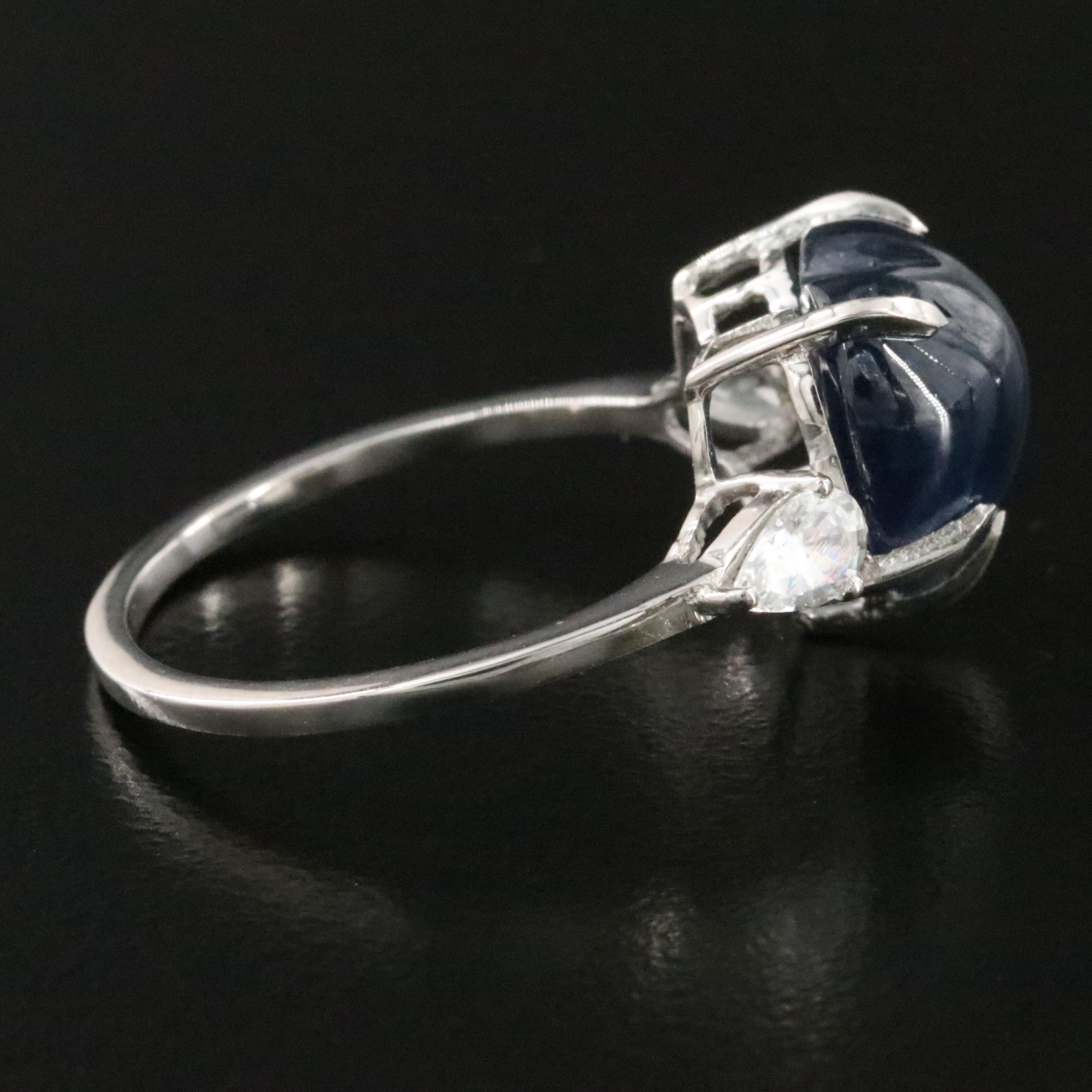 Platinum Sapphire and White Sapphire Ring