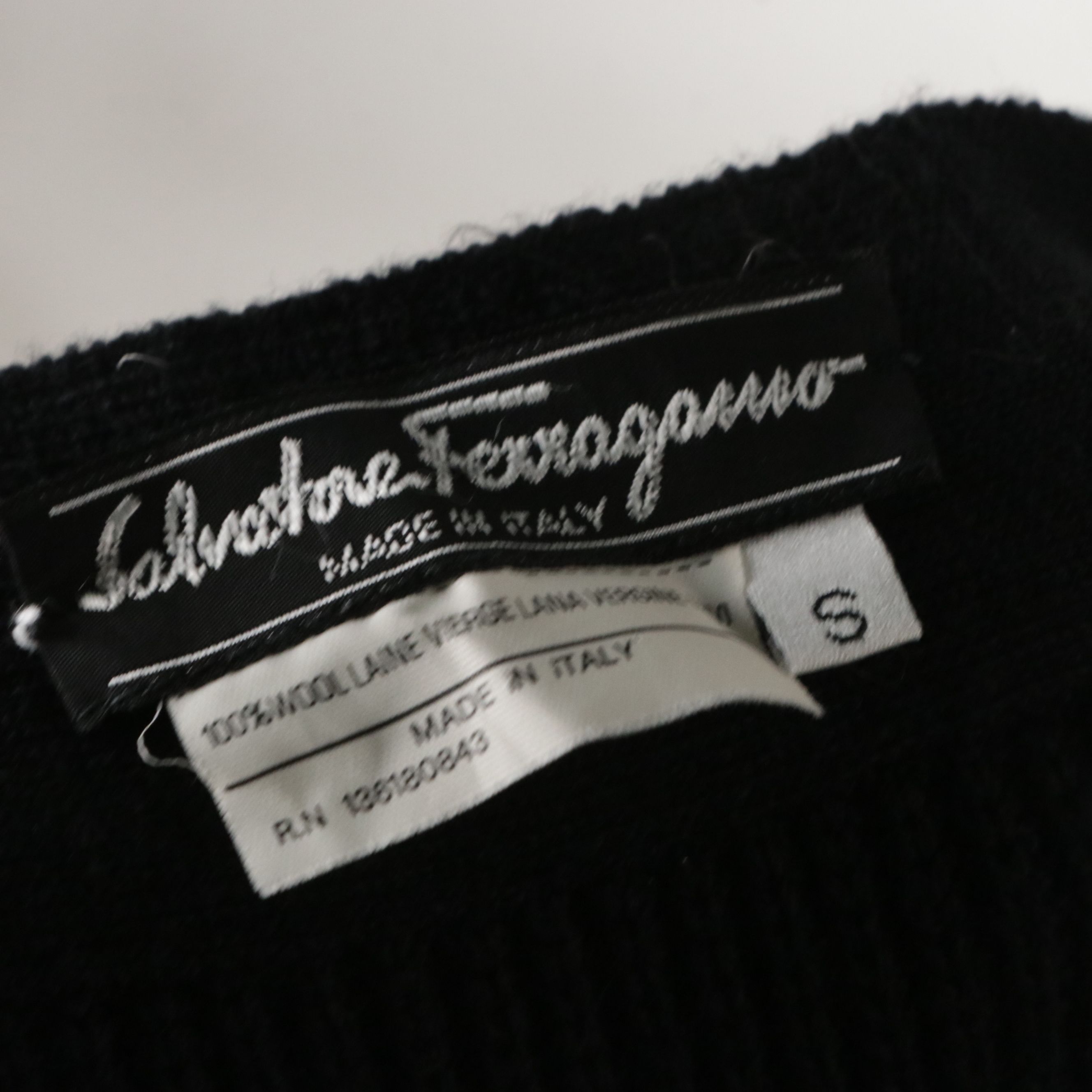 Salvatore Ferragamo Ribbon-Trim Rib Knit Wool Cardigan