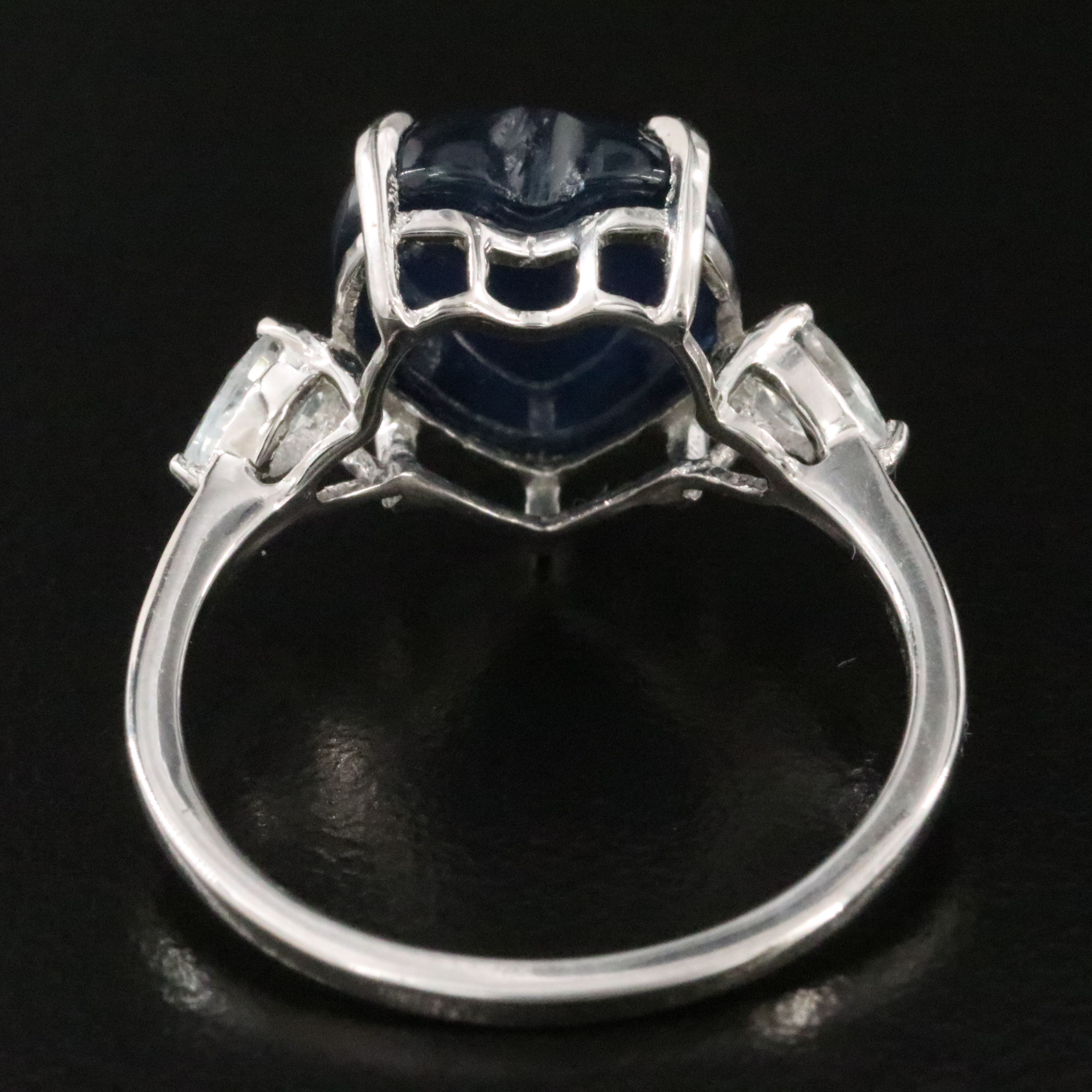 Platinum Sapphire and White Sapphire Ring