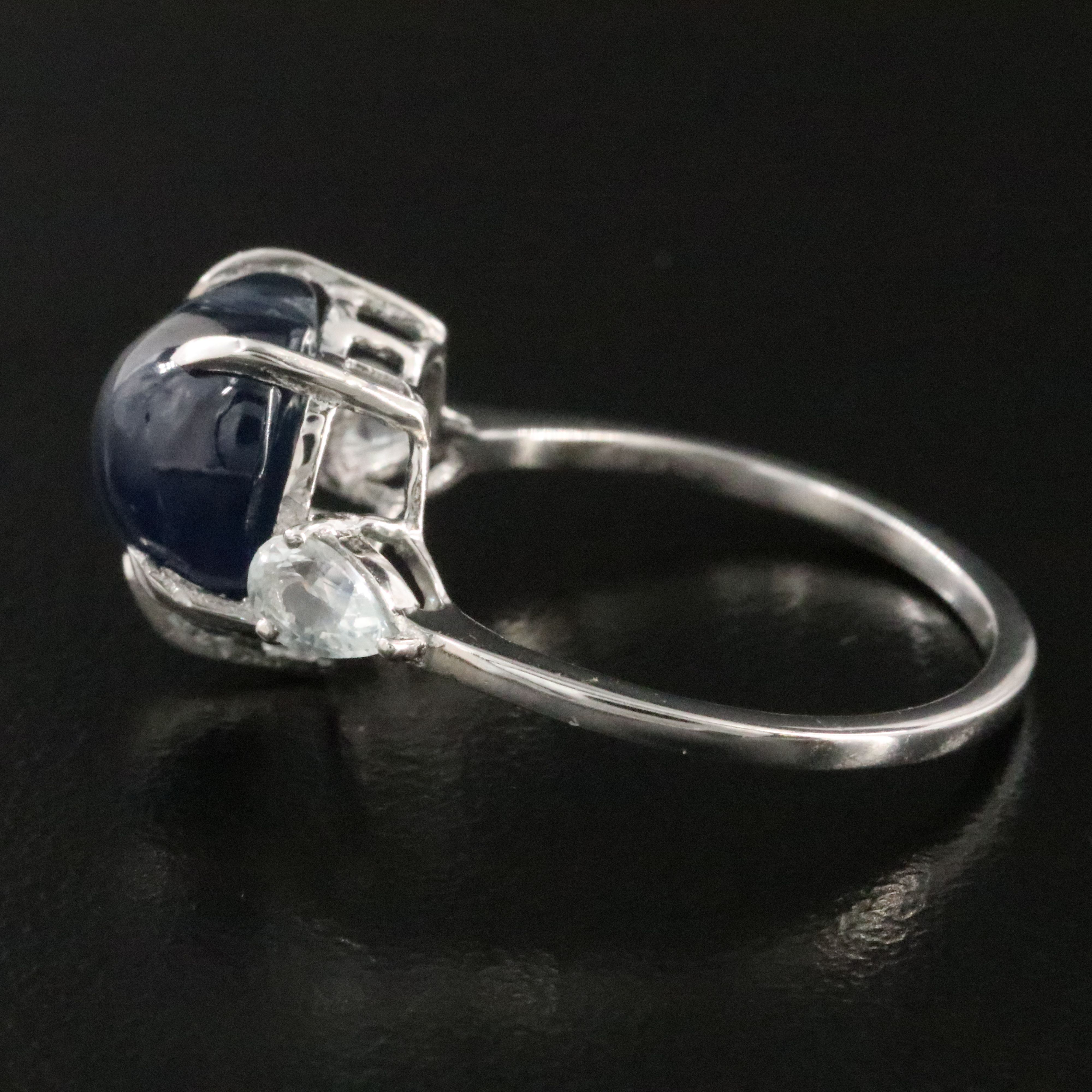 Platinum Sapphire and White Sapphire Ring