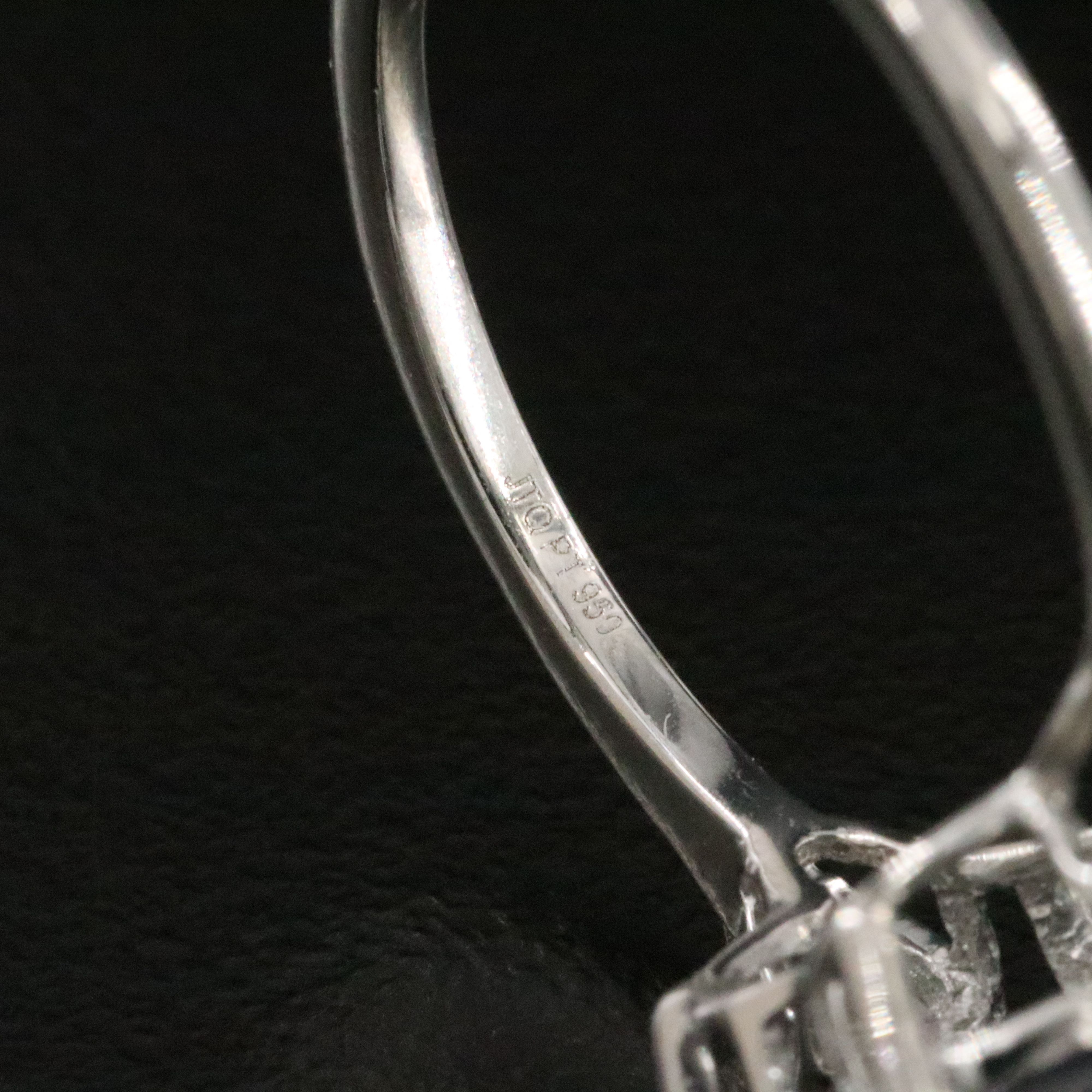 Platinum Sapphire and White Sapphire Ring