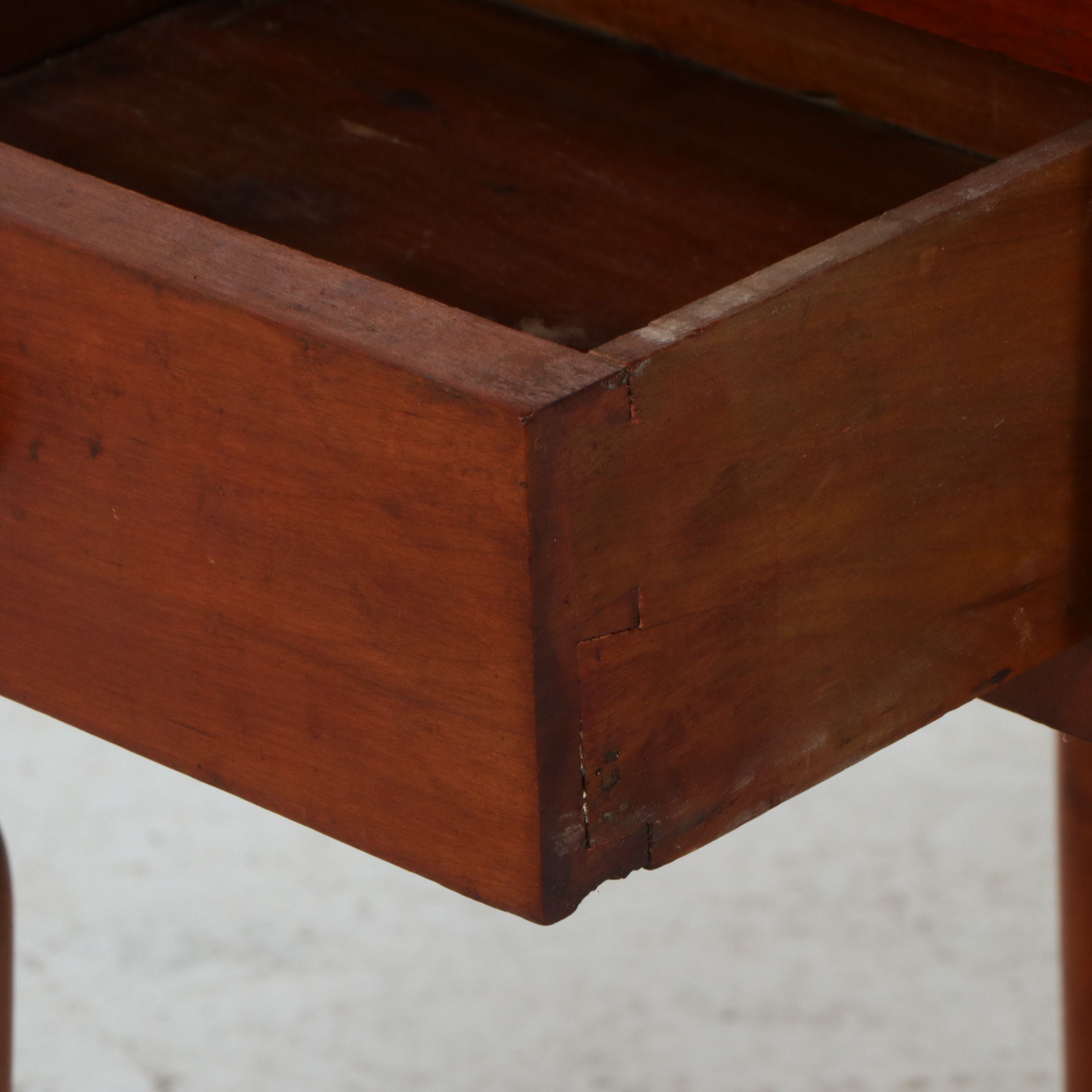 American Country Sheraton Cherry and Pine One-Drawer Side Table, 19th Century