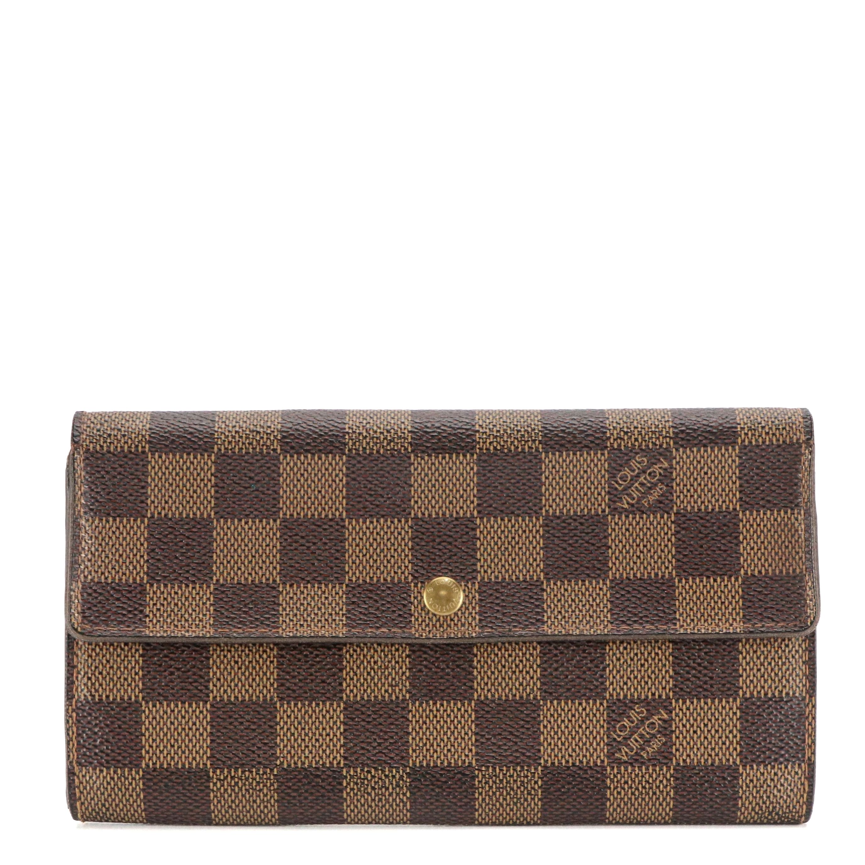 Louis Vuitton Sarah Wallet in Damier Ebene Canvas