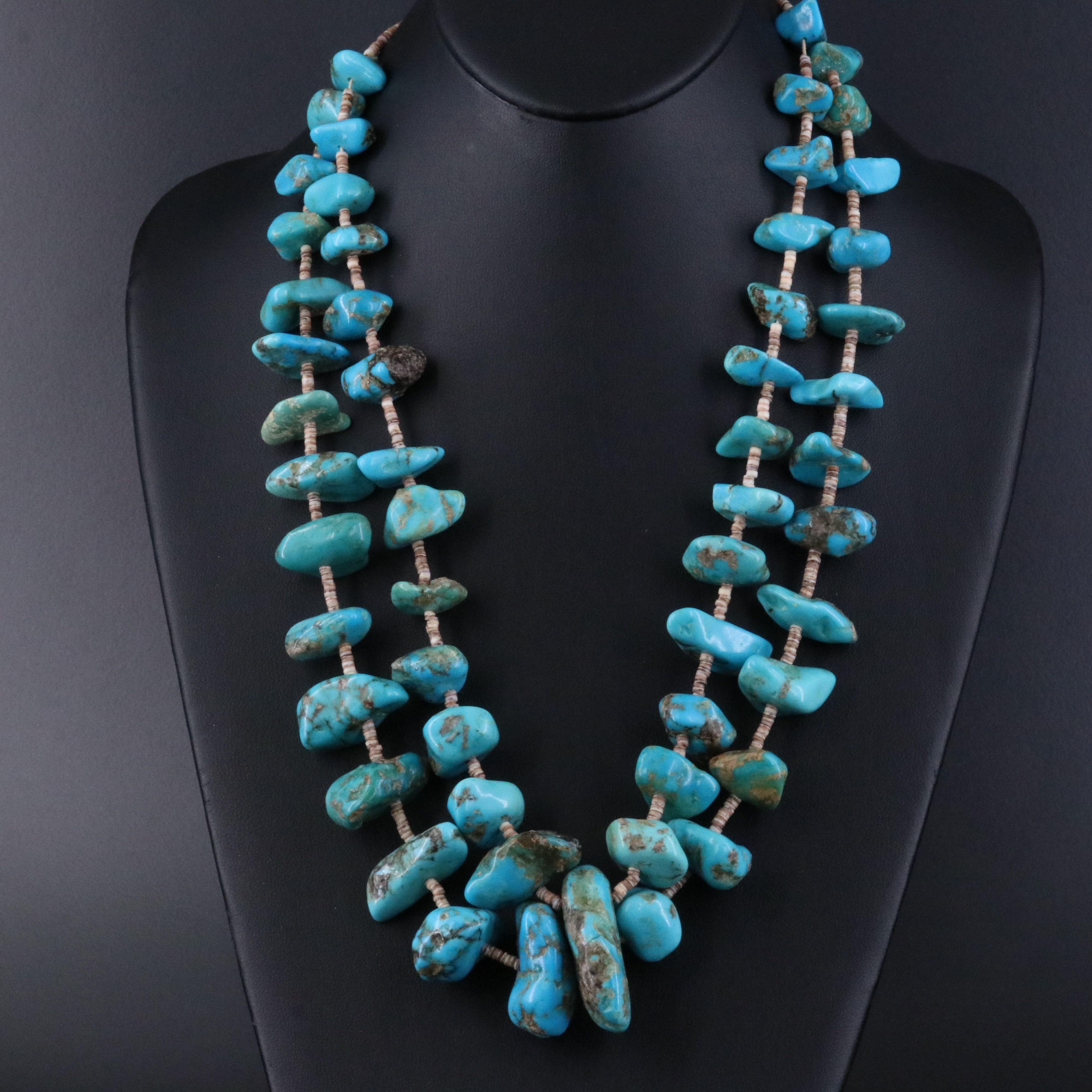 Turquoise and Heishi Shell Hanks