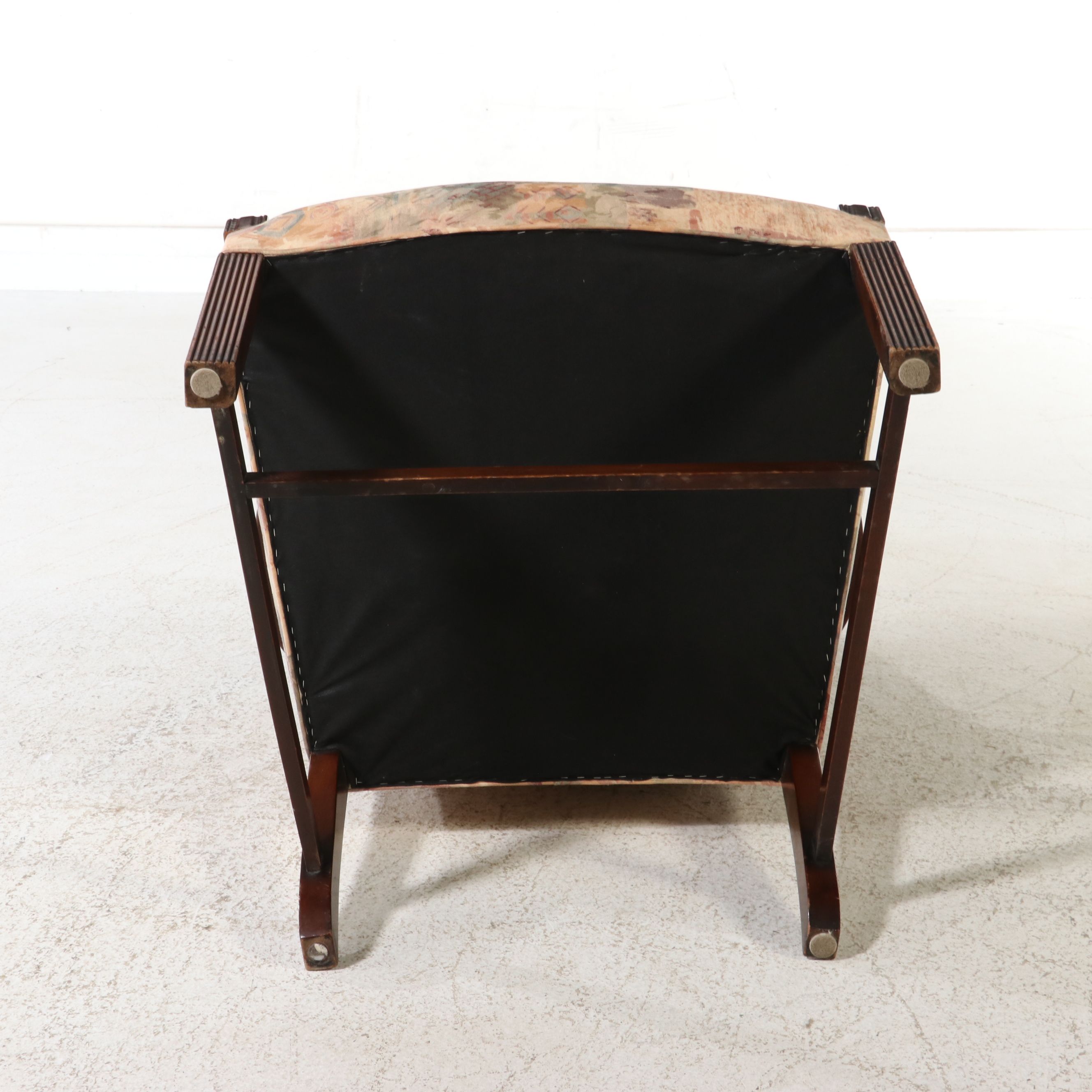 Chippendale Style Upholstered Mahogany Lolling Chair, Late 20th Century