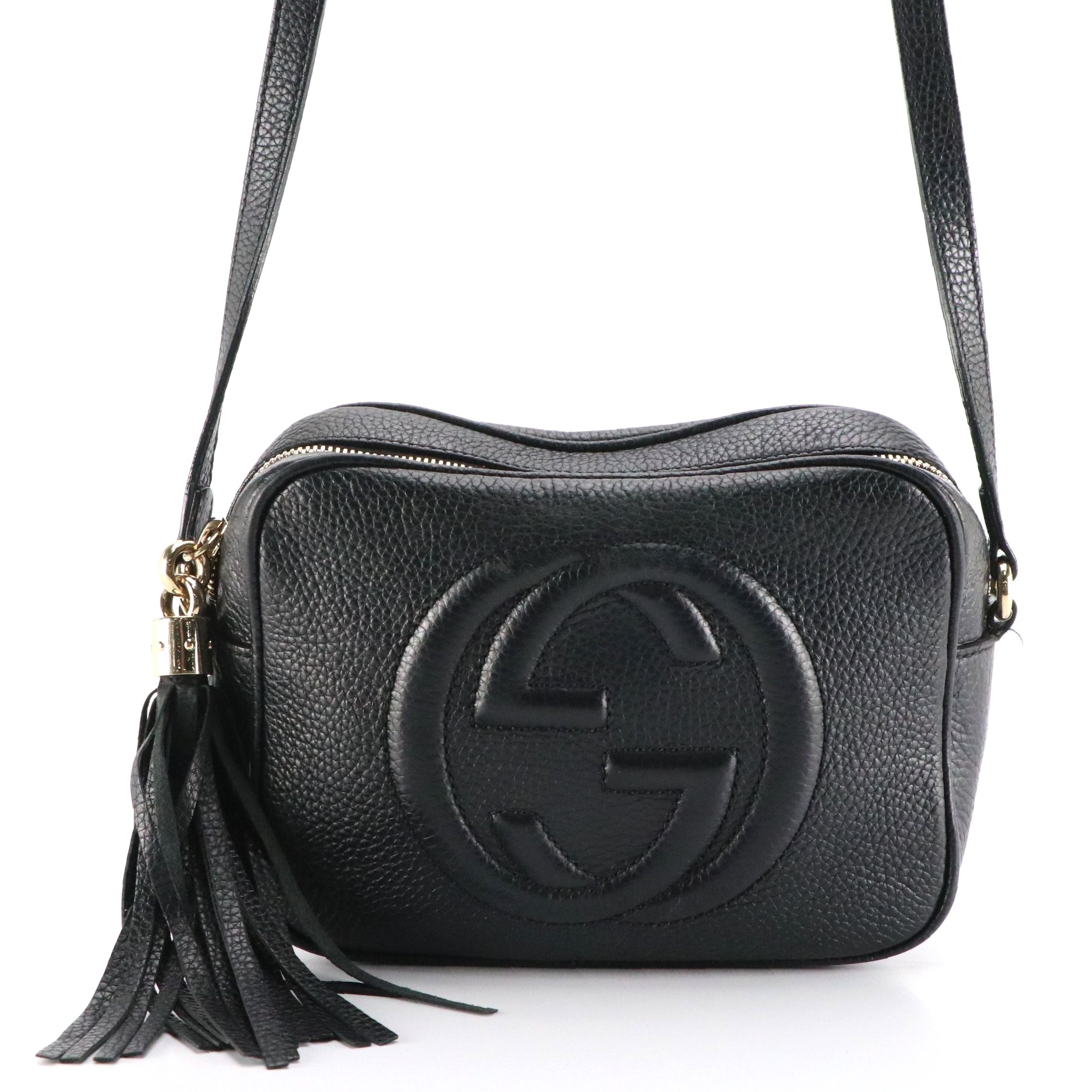 Gucci Soho Disco Crossbody Bag in Grained Calfskin Leather with Tassel Zip