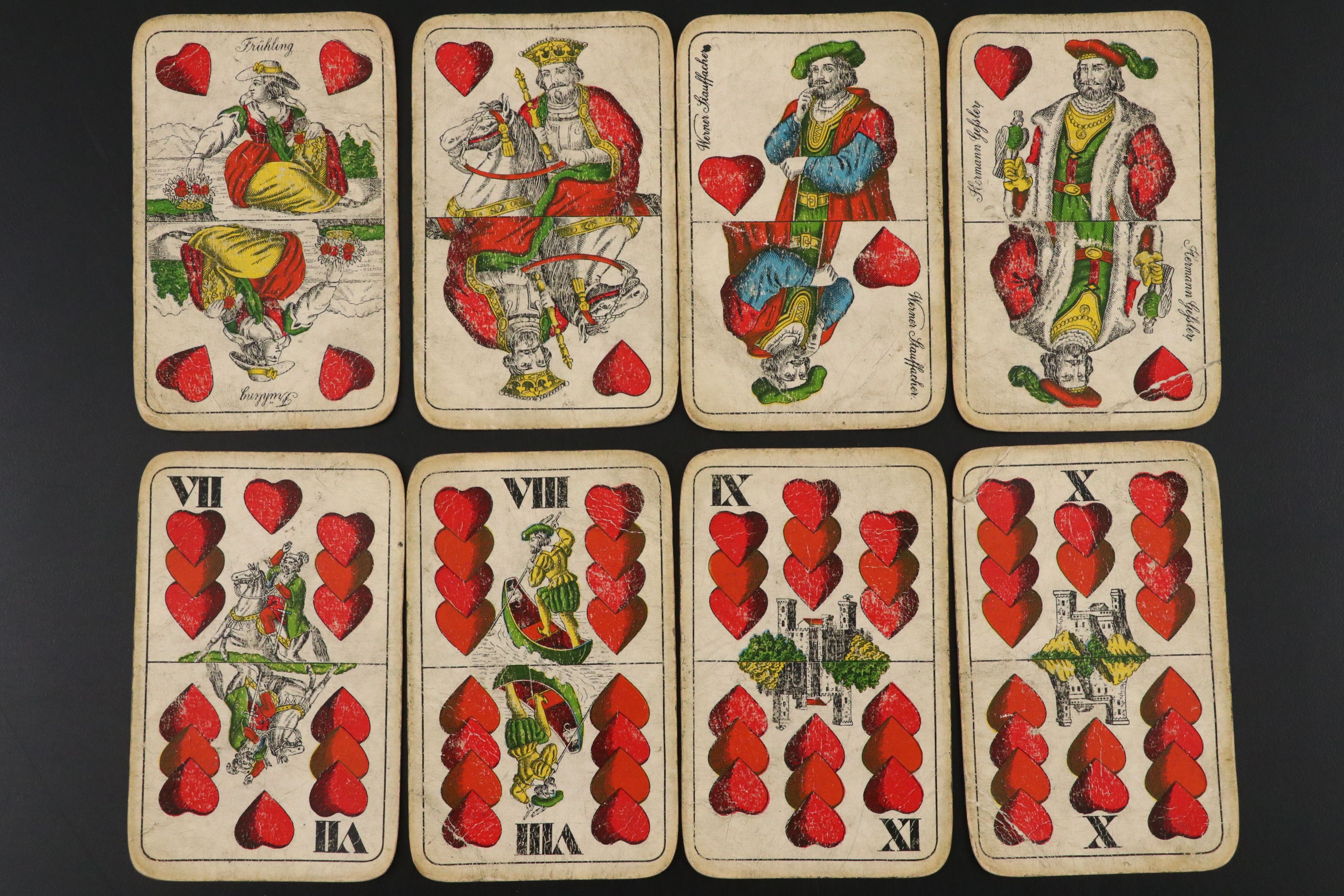 Antique Hungarian Playing Card Co. Playing Cards in Leather Case, Early 20th C.