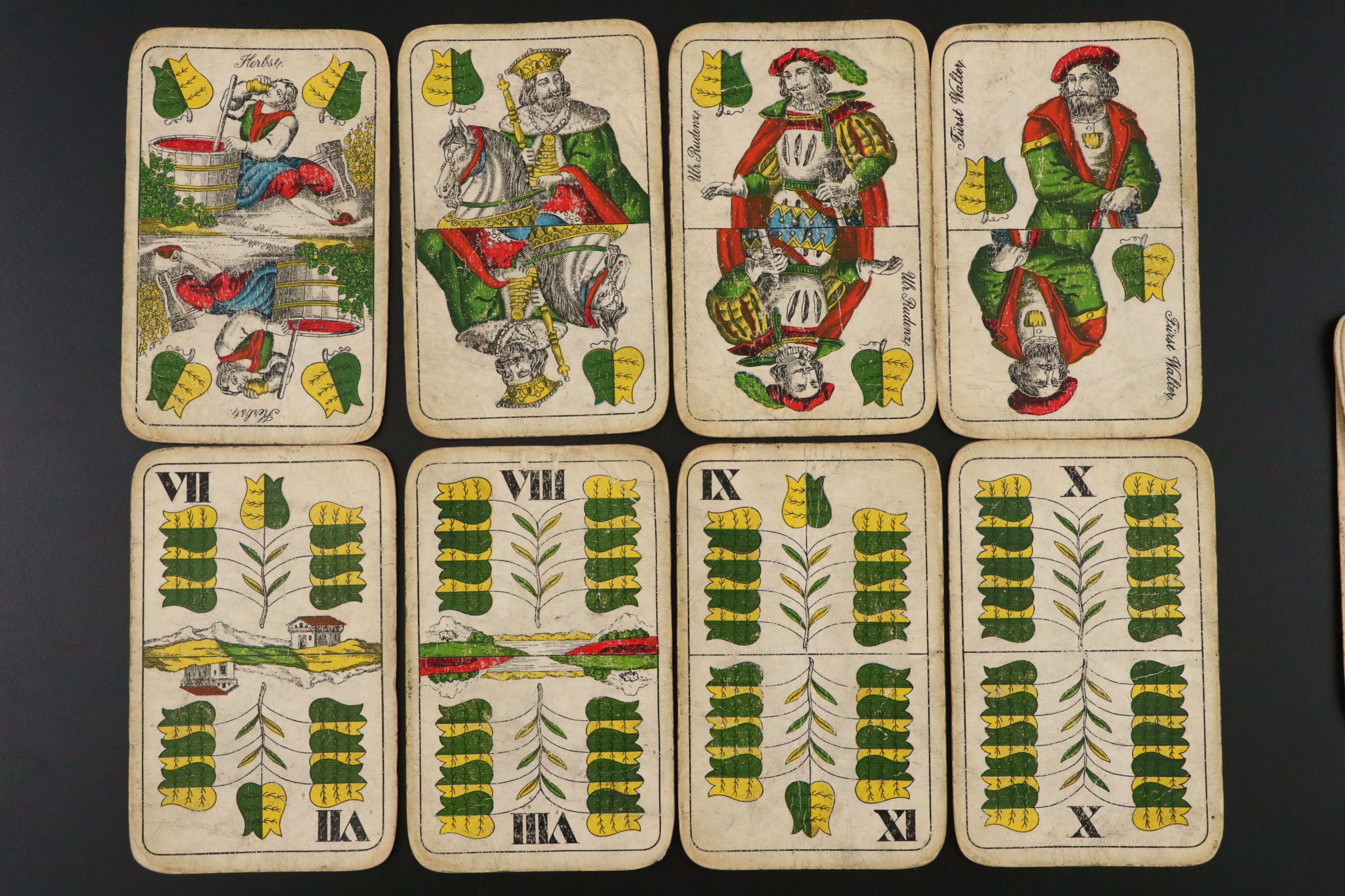 Antique Hungarian Playing Card Co. Playing Cards in Leather Case, Early 20th C.