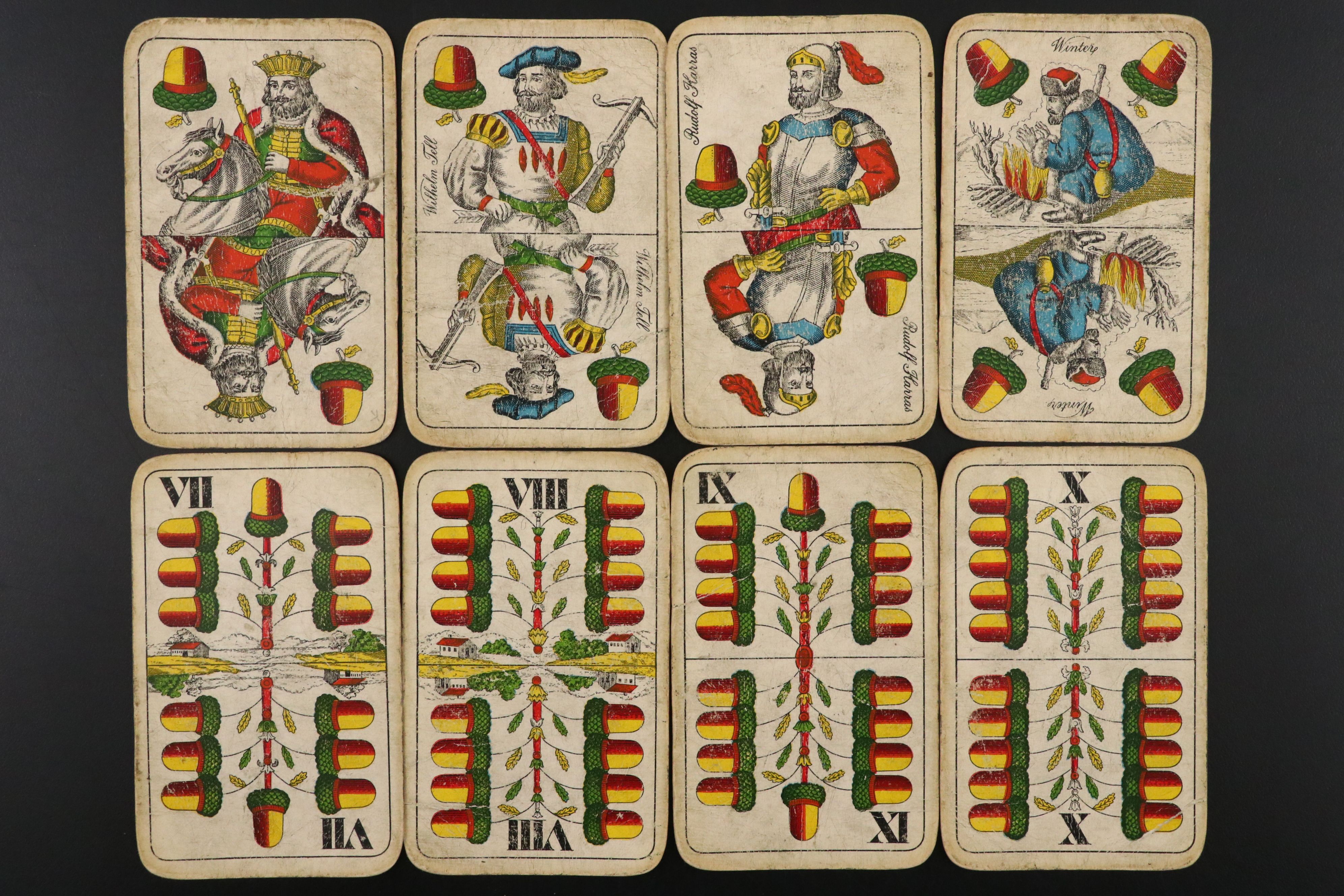 Antique Hungarian Playing Card Co. Playing Cards in Leather Case, Early 20th C.