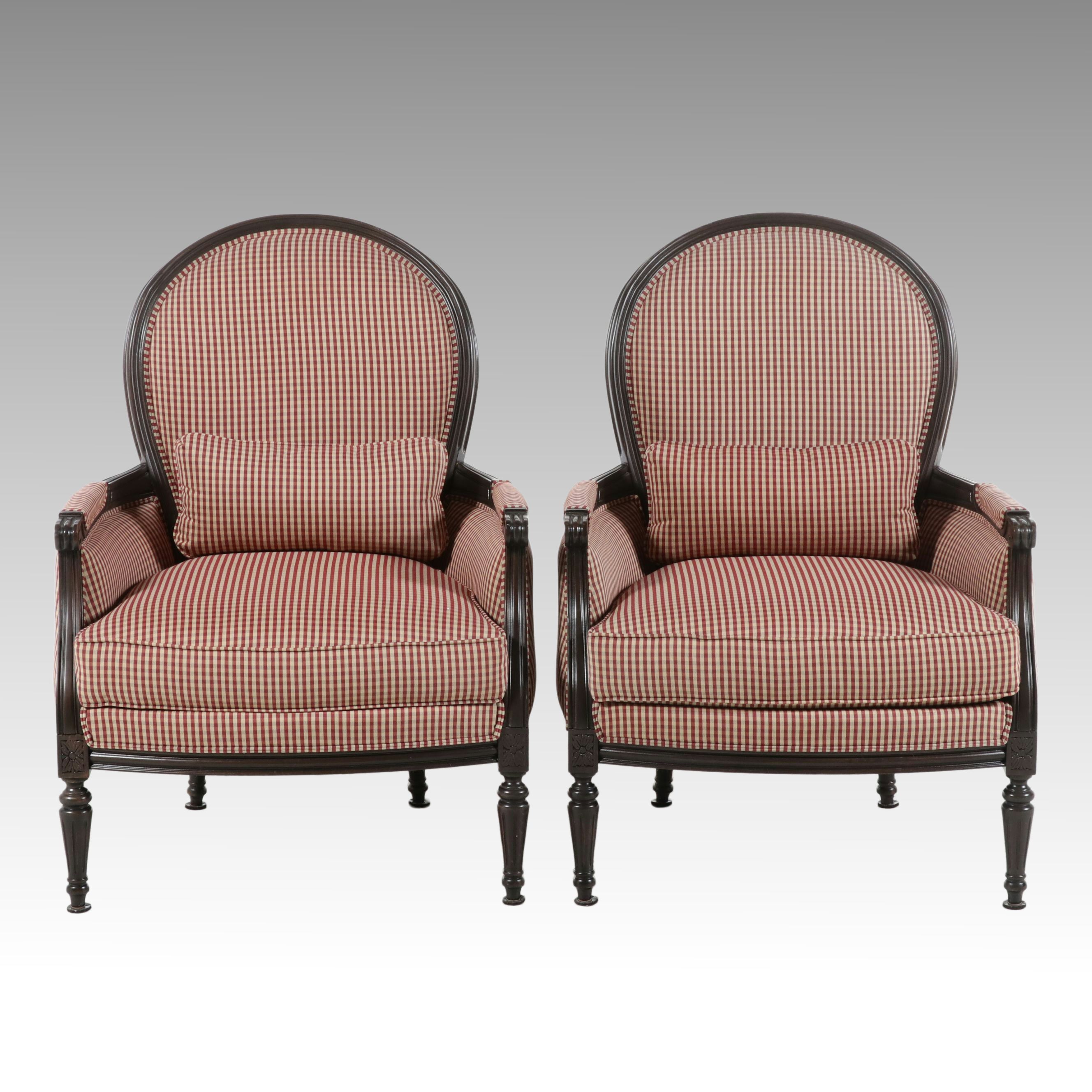 Pair of Ethan Allen Louis XVI Style Armchairs