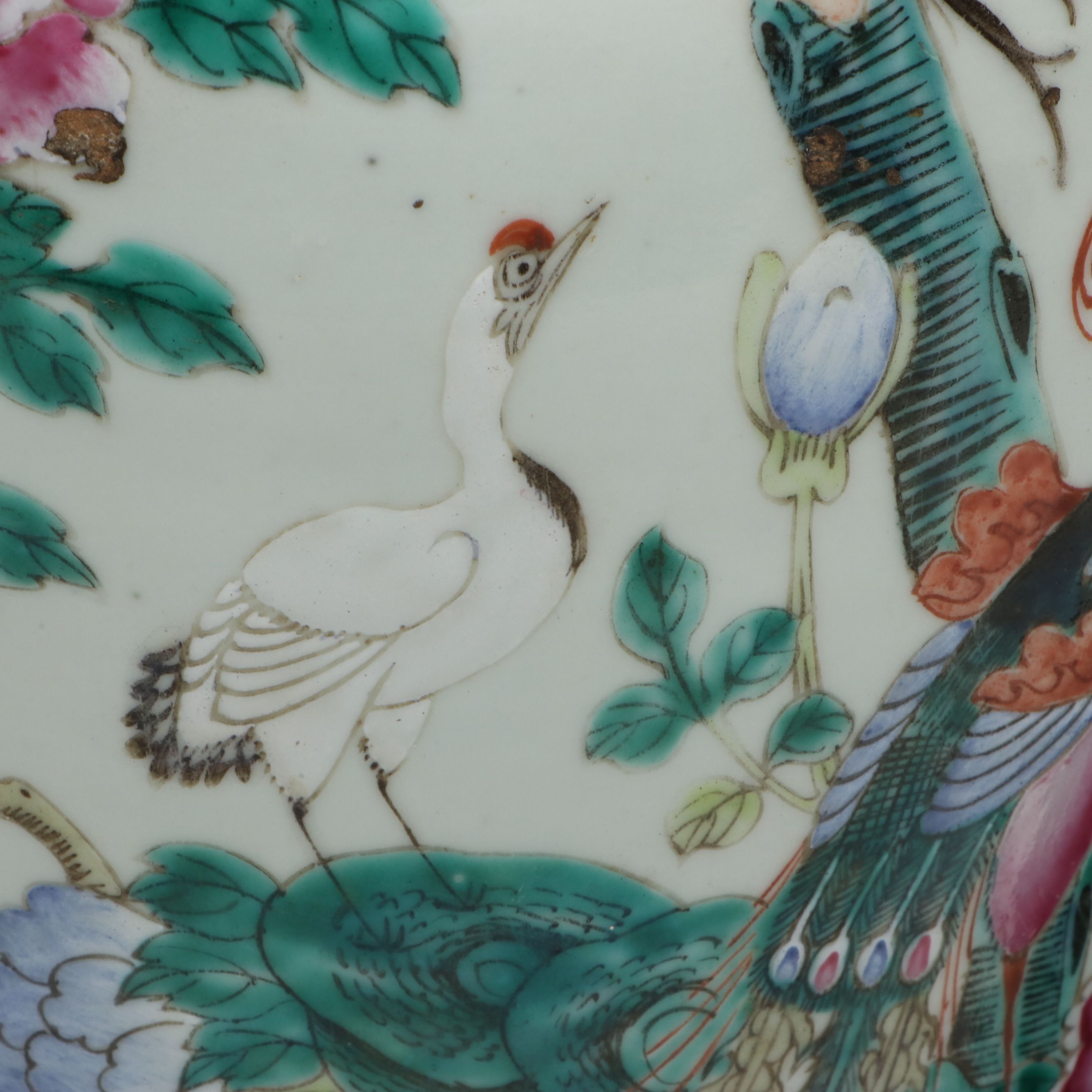 Chinese Famille Rose Porcelain Melon Jars with Wood Pedestals