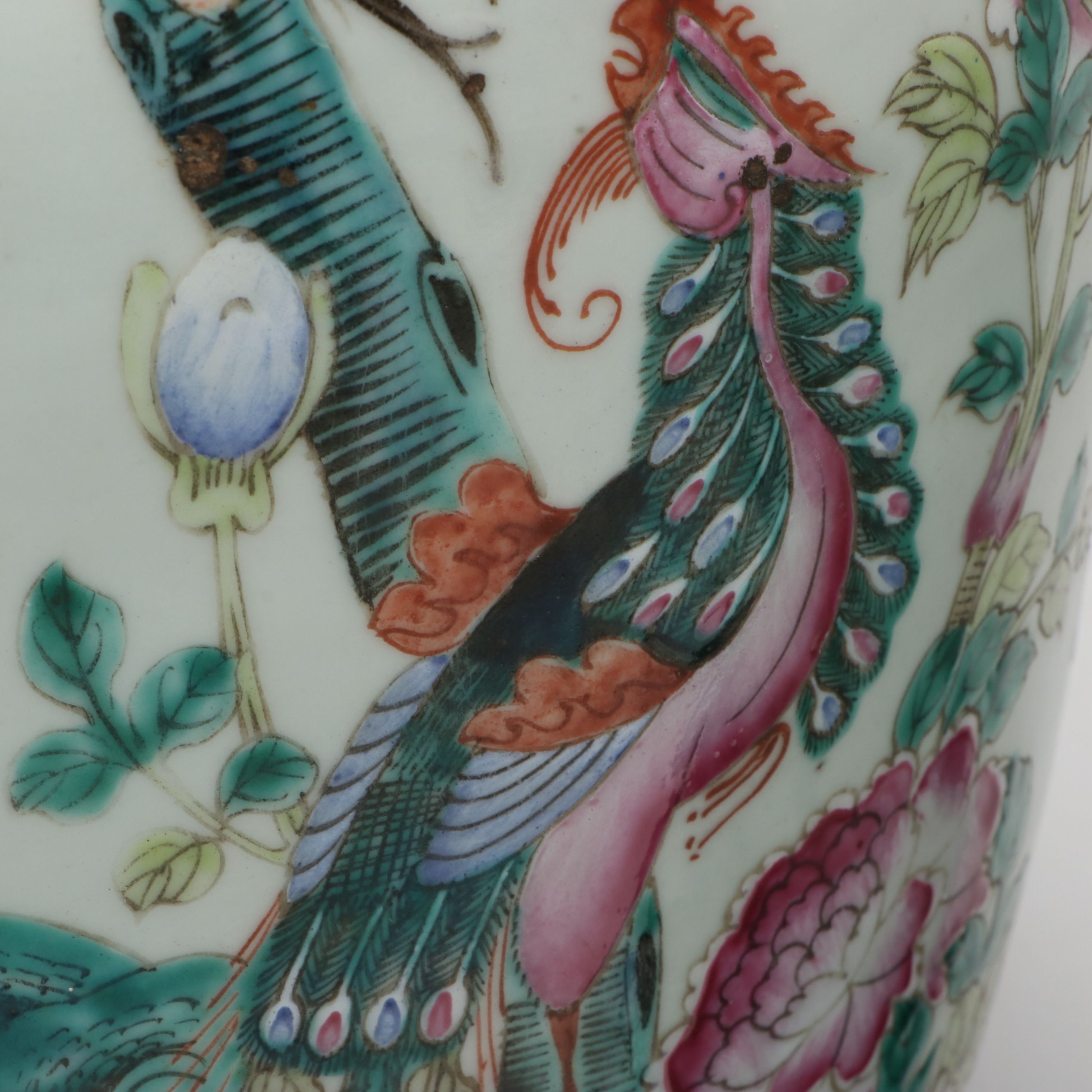 Chinese Famille Rose Porcelain Melon Jars with Wood Pedestals