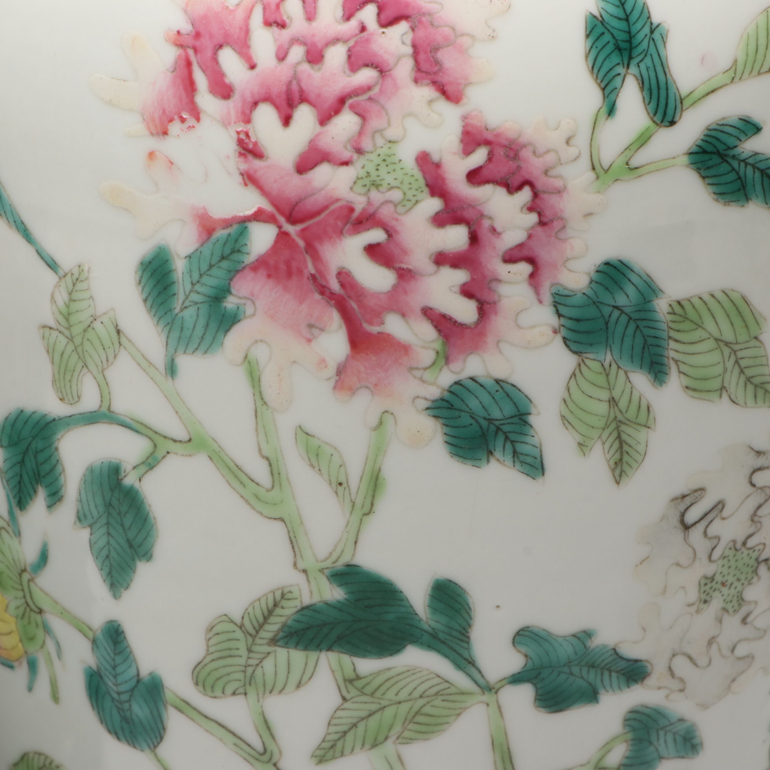 Chinese Famille Rose Porcelain Melon Jars with Wood Pedestals