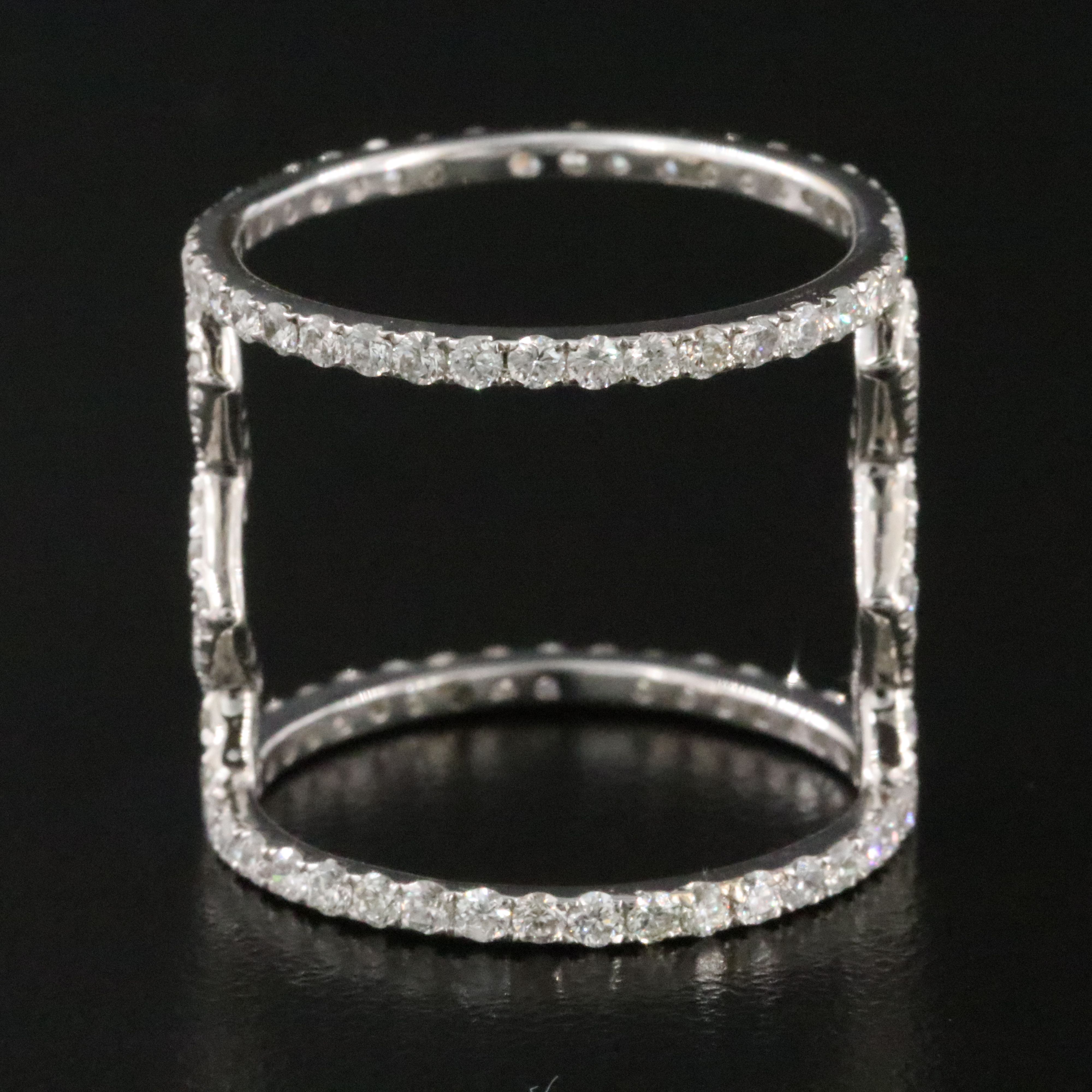 18K 1.56 CTW Diamond Spaced Eternity Bands with Lightning Detail