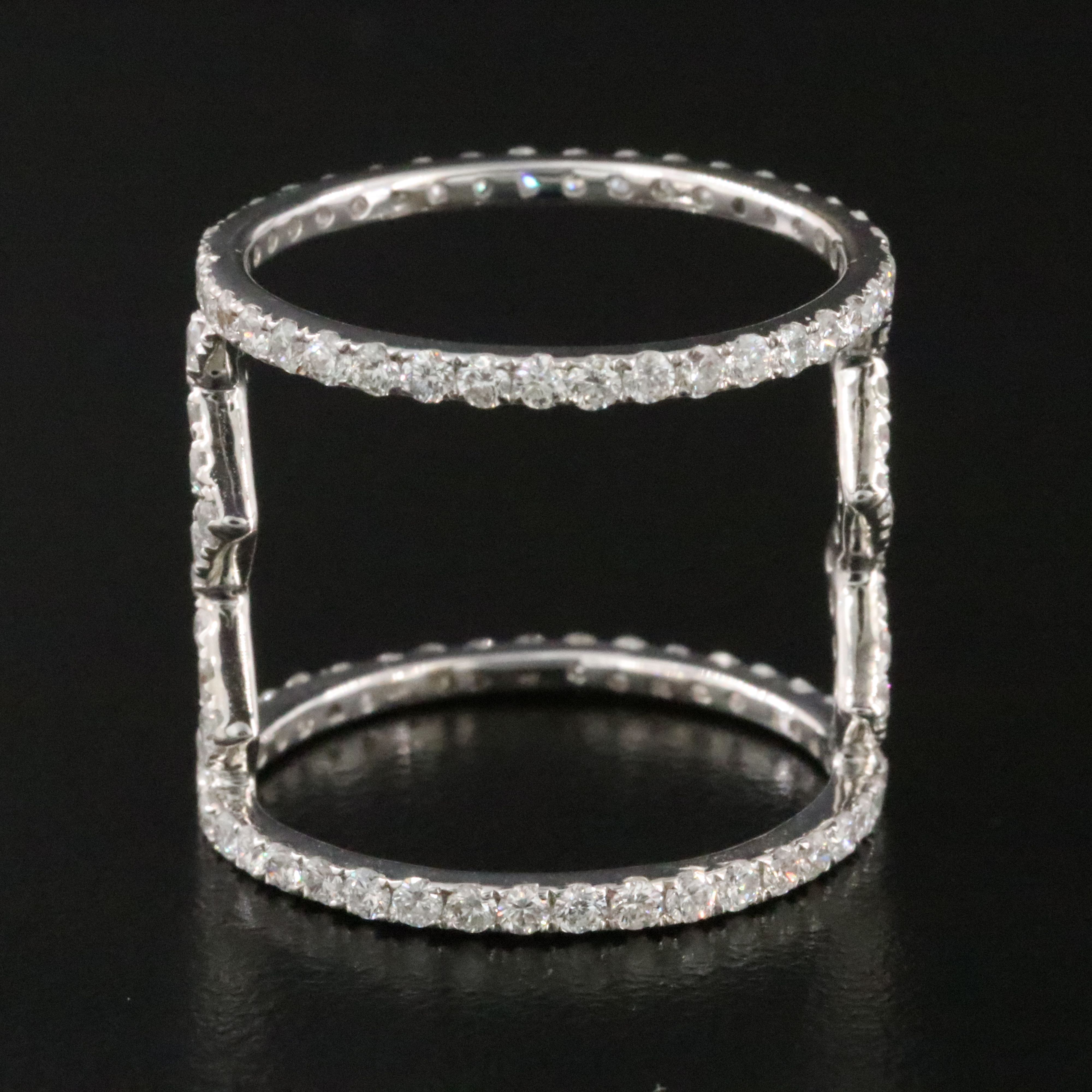 18K 1.56 CTW Diamond Spaced Eternity Bands with Lightning Detail