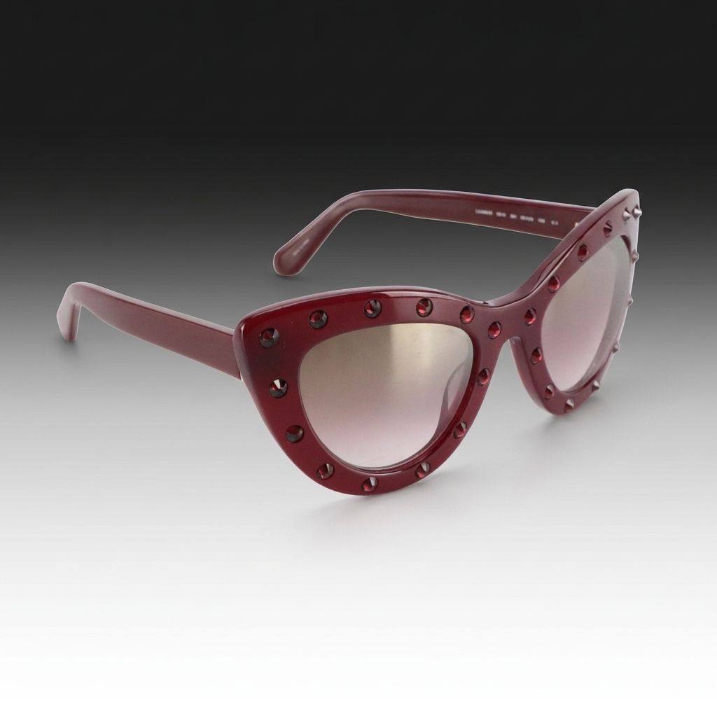 Kate Spade Luann/S 0S1K QH Burgundy Rhinestone Cat Eye Sunglasses