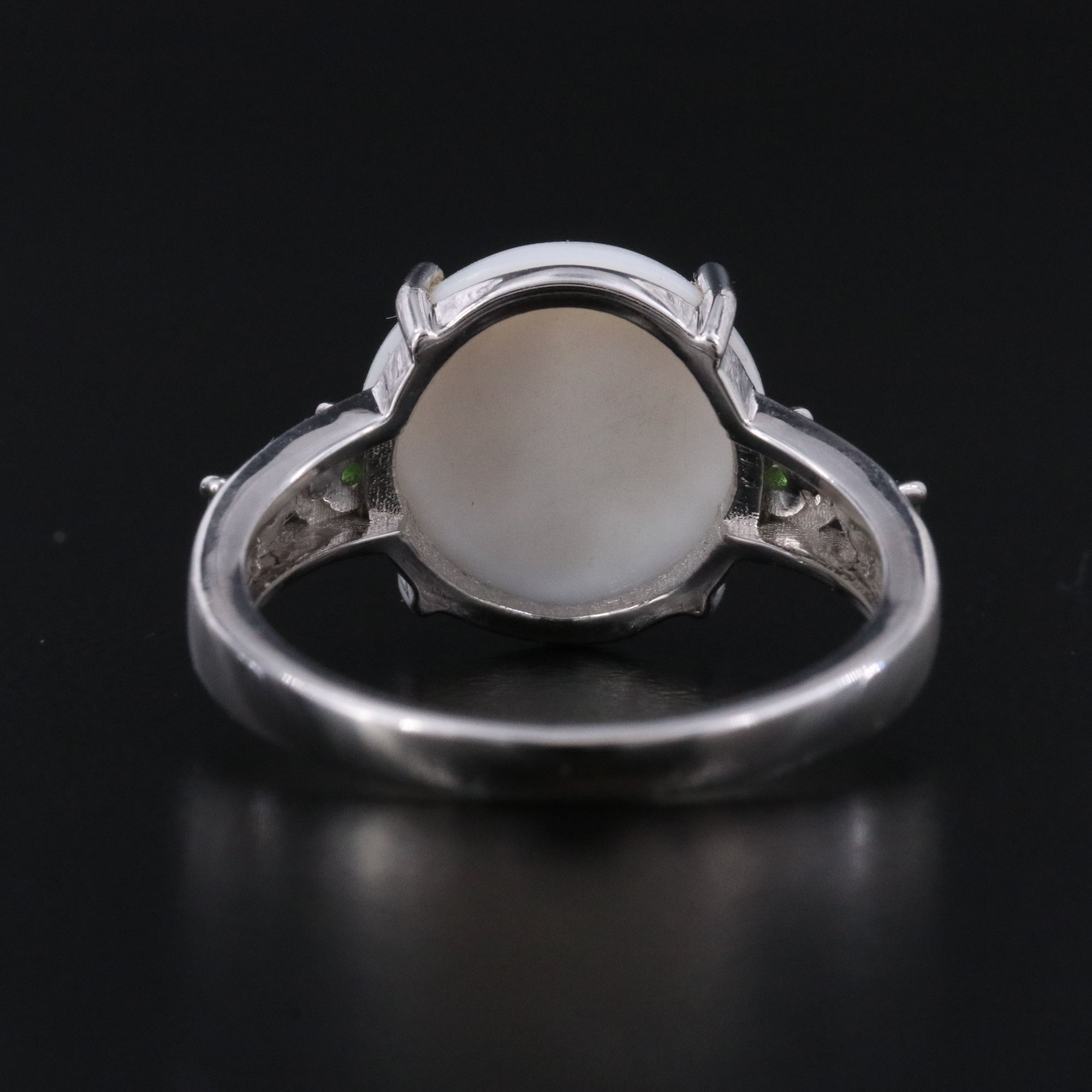 14K Opal Center Ring with Diopside Accents