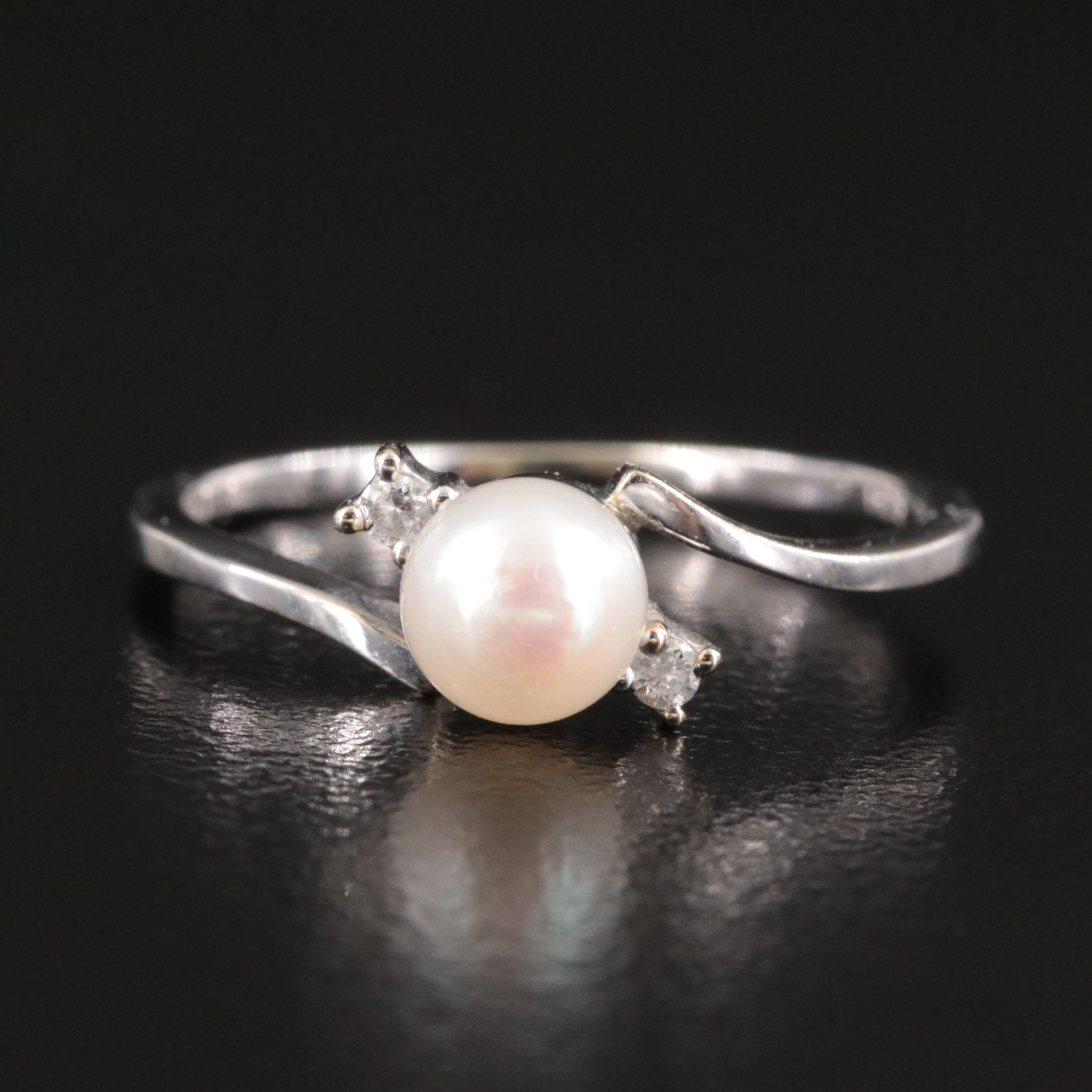 10K Pearl and Diamond Ring