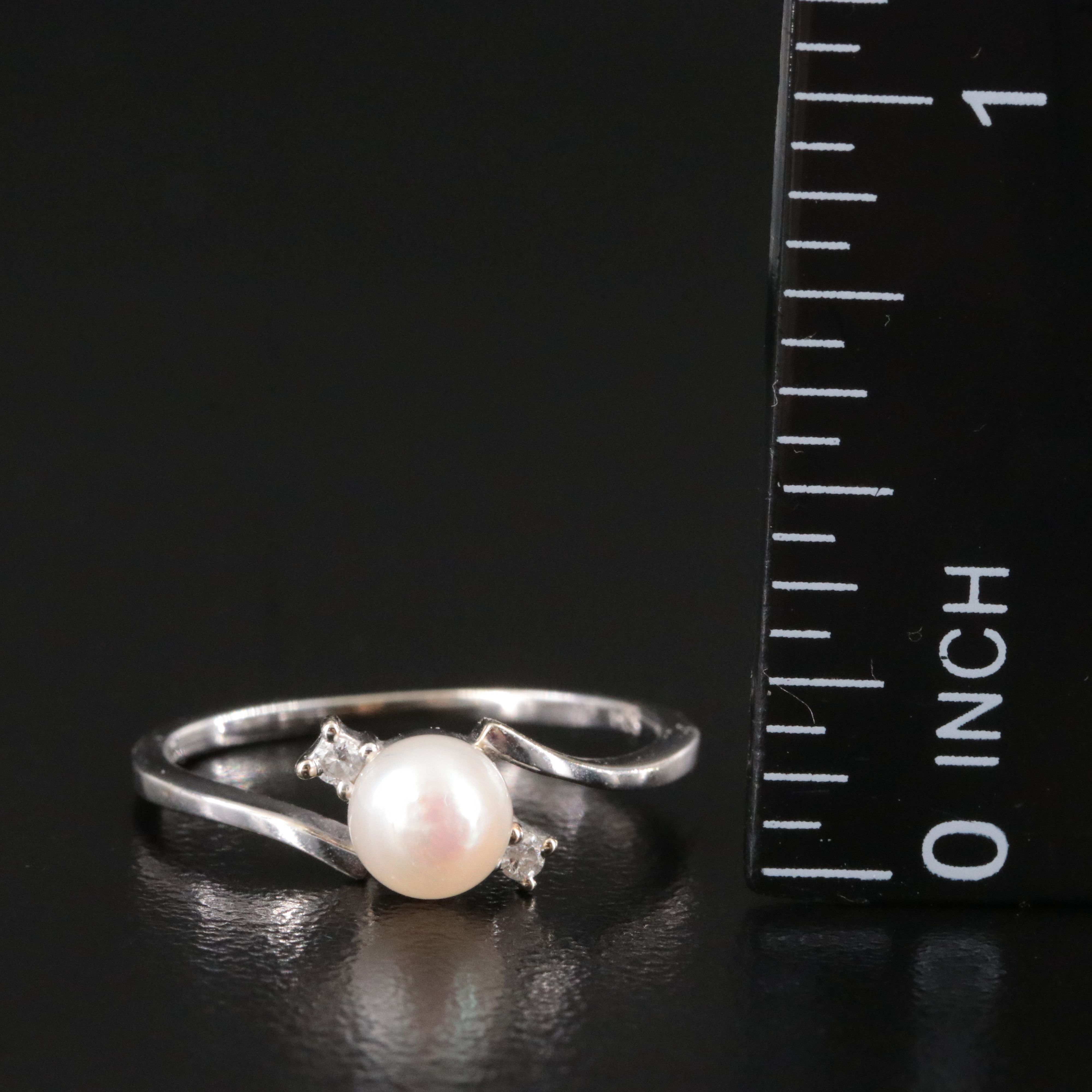 10K Pearl and Diamond Ring